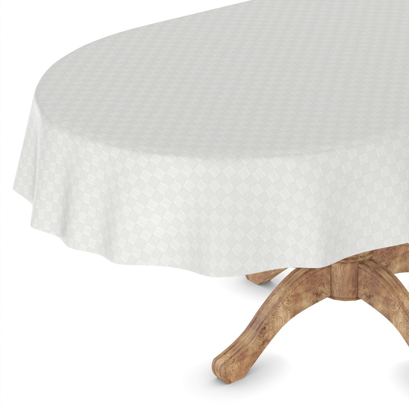 ANRO Tischdecke Wachstuchtischdecke Gartentischdecke Wachstischdecke (Einzelstück 1-tlg), Damast 140x160cm Oval wasserabweisend