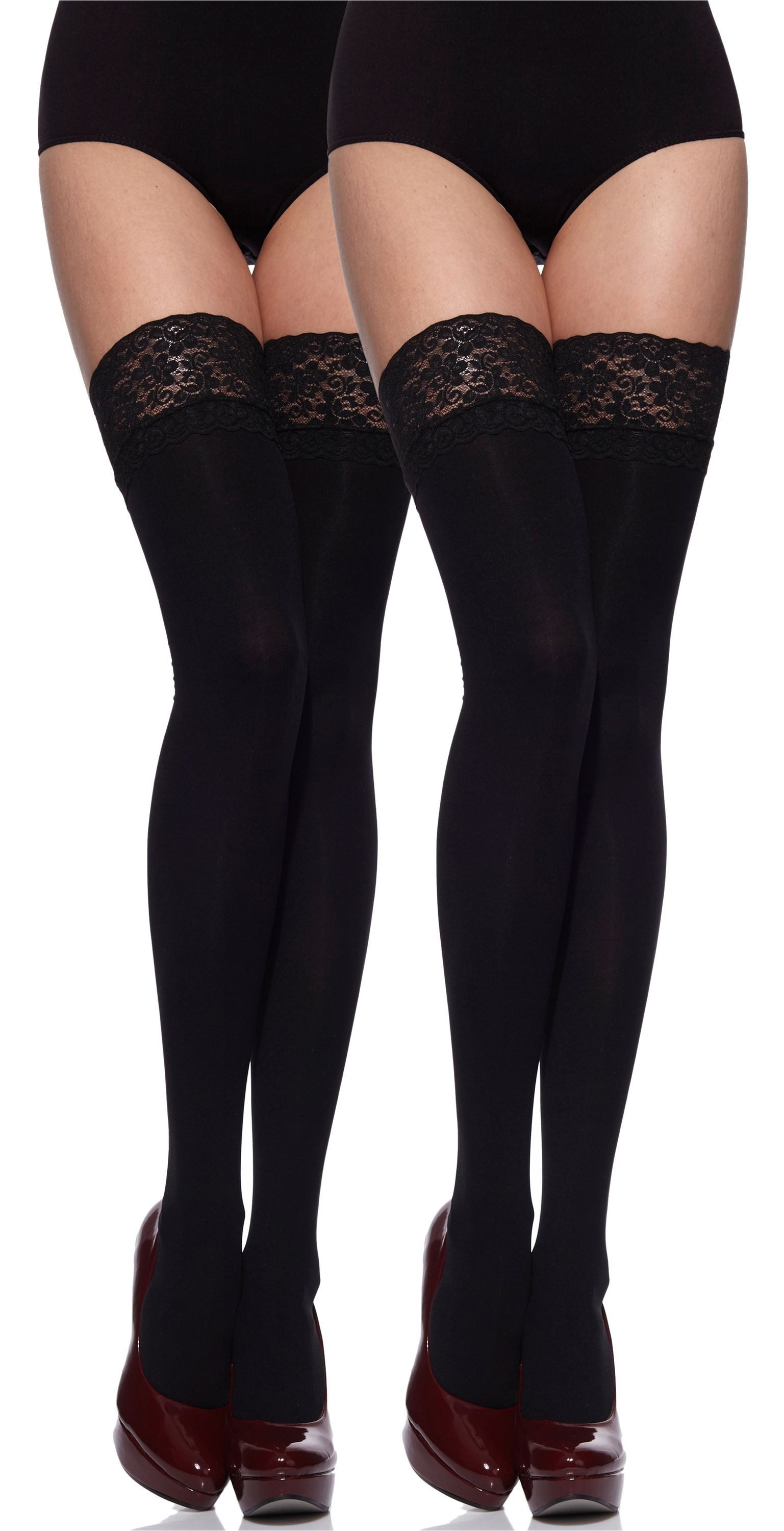 Merry Style Halterlose Strümpfe Damen halterlose Mikrofaser 40 DEN Strümpfe mit Spitze MSSSJ01