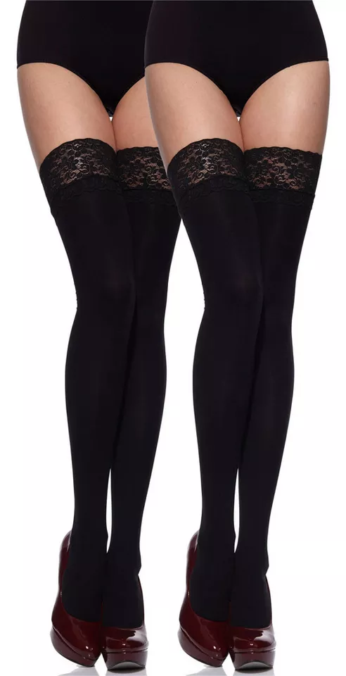 Merry Style Halterlose Strümpfe Damen halterlose Mikrofaser 40 DEN Strümpfe mit Spitze MSSSJ01