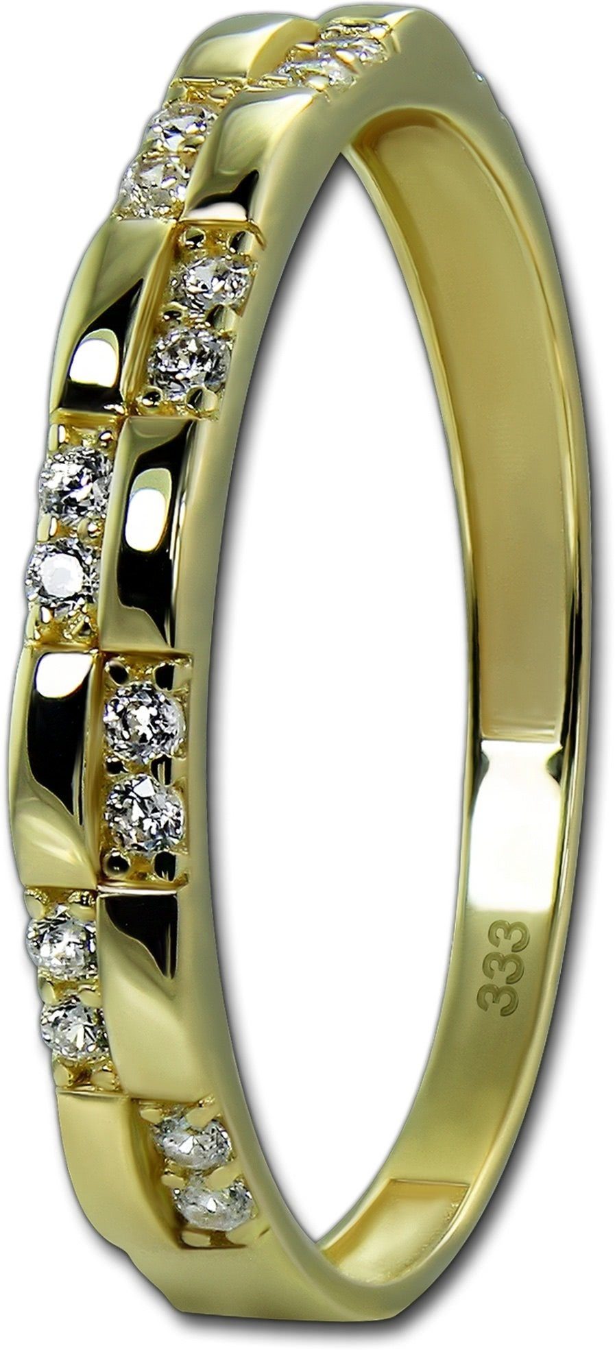 GoldDream weiß Echtgold, Gold Damen Goldring 333er gold, Gelbgold Fashion Fashion GoldDream Ring Ring (Fingerring), Gr.54