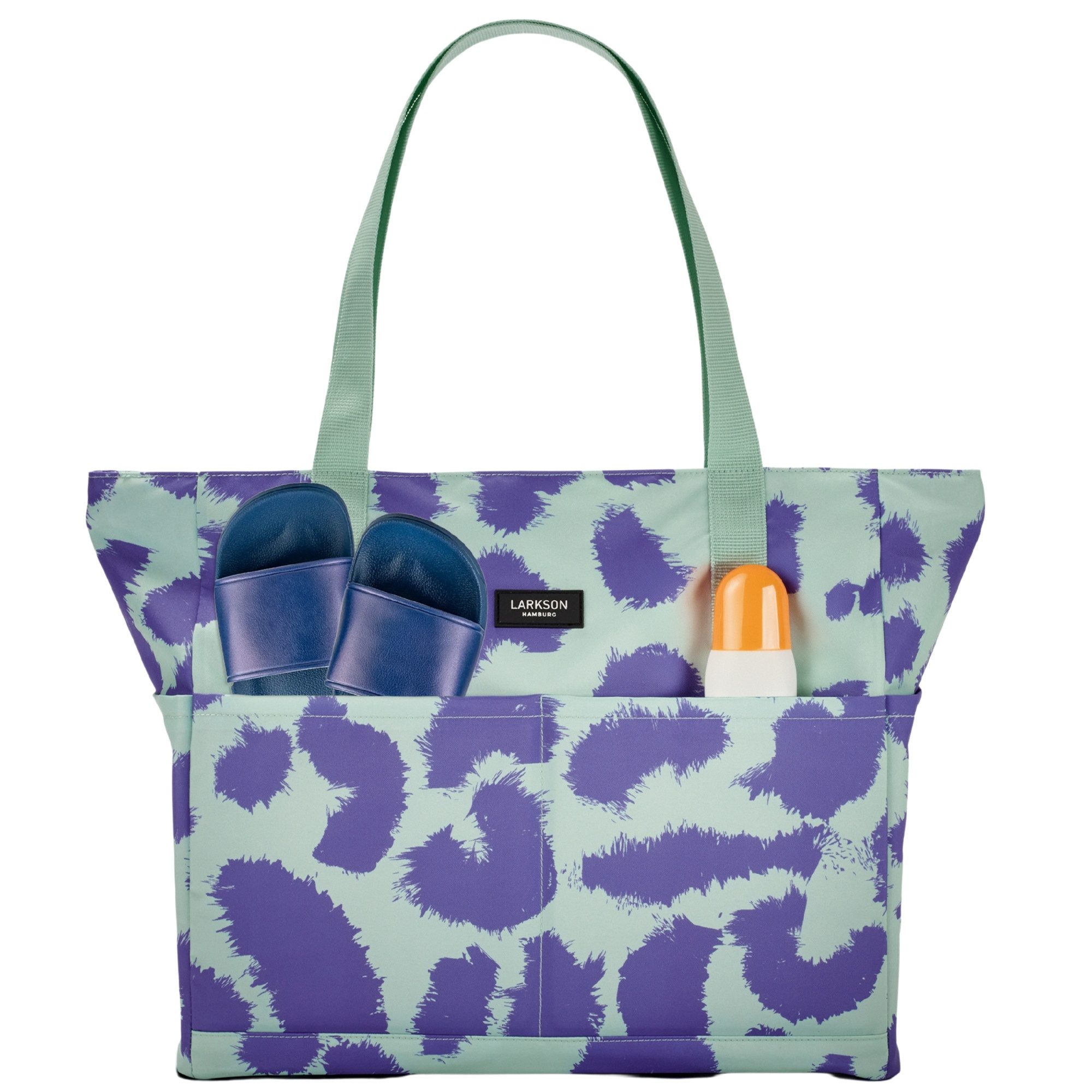 LARKSON Strandtasche Linn Strandtasche mit Reißverschluss (1-tlg), Große Beach Bag für Strand und Urlaub, Wasserabweisend