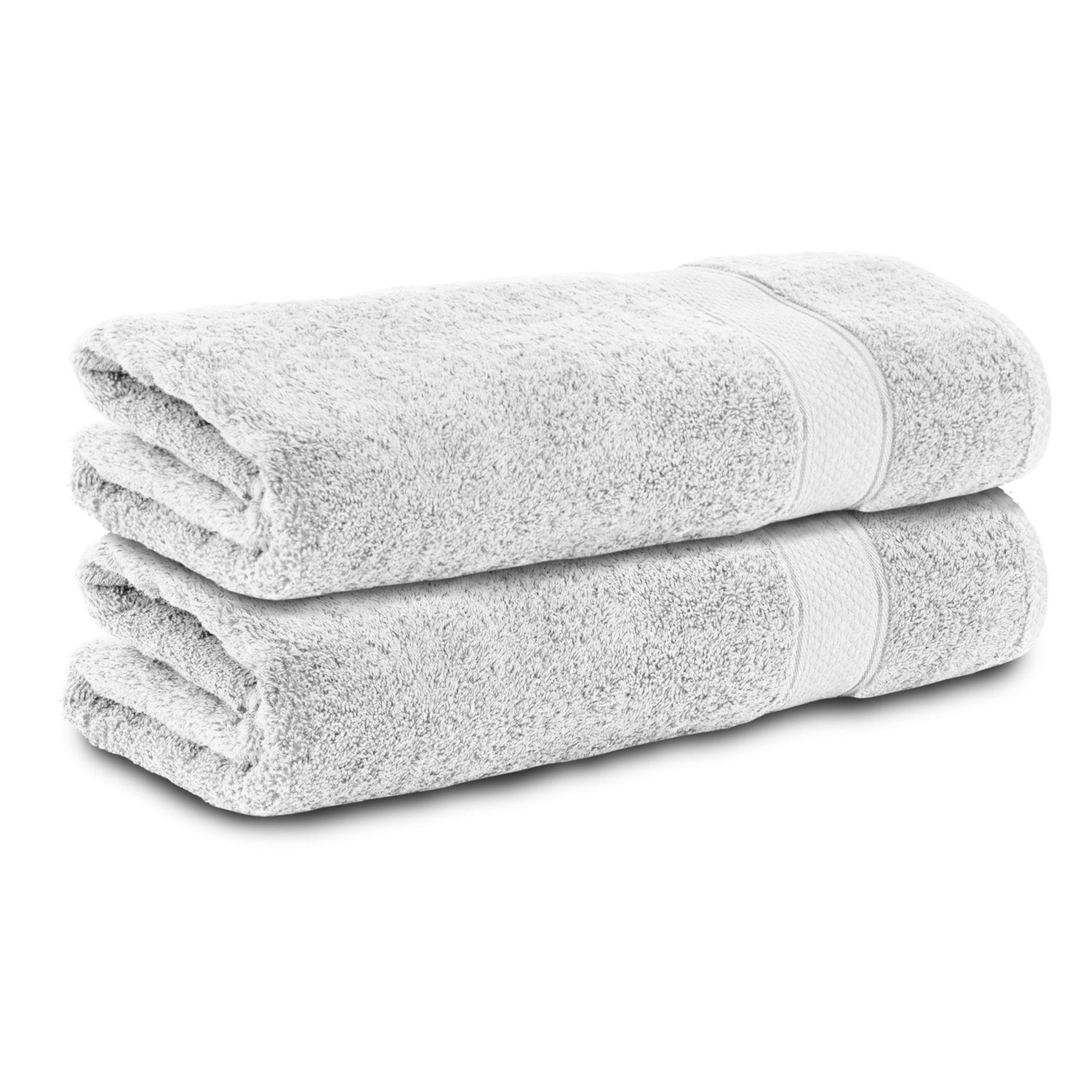 Komfortec Handtücher 100% Baumwolle, 470 g/m², Frottee (2-St), Badetücher 50x100 cm Set, Weich Weiß