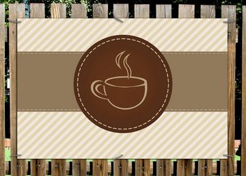 Wallario Sichtschutzzaunmatten Kaffee-Menü - Logo Symbol für Kaffee