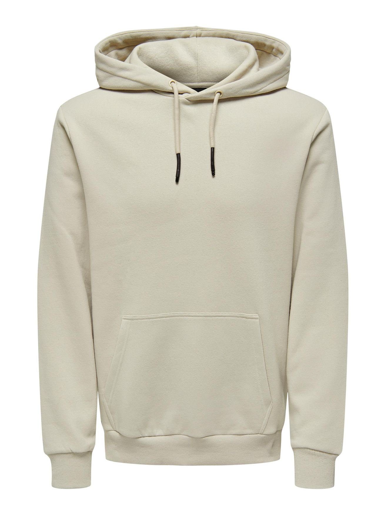 ONLY & SONS Hoodie Weicher Kapuzen Pullover Basic Hoodie ONSCERES 5425 in Beige-2 | Sweatshirts