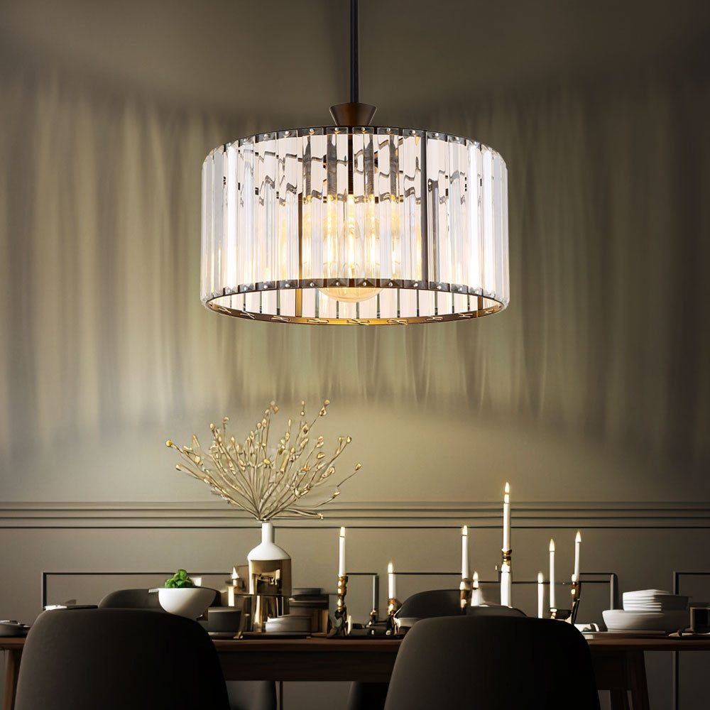 GLOBO LIGHTING LED-Hängeleuchte, Leuchtmittel inklusive, Warmweiß, Pendelleuchte Hängelampe Deckenlampe Esszimmerleuchte schwarz LED