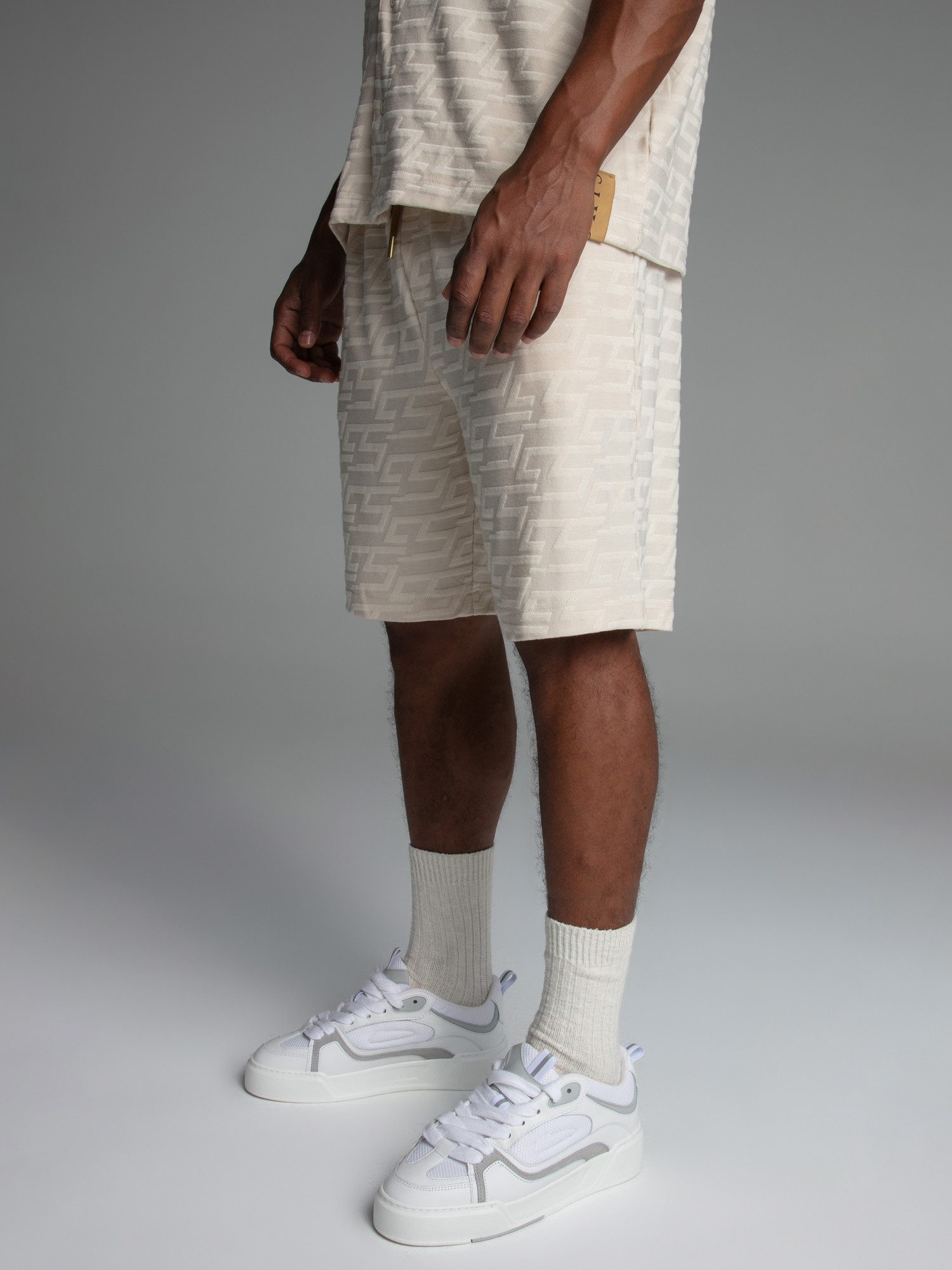 Siksilk Sweatshorts SikSilk Herren Ecru Frottee Shorts