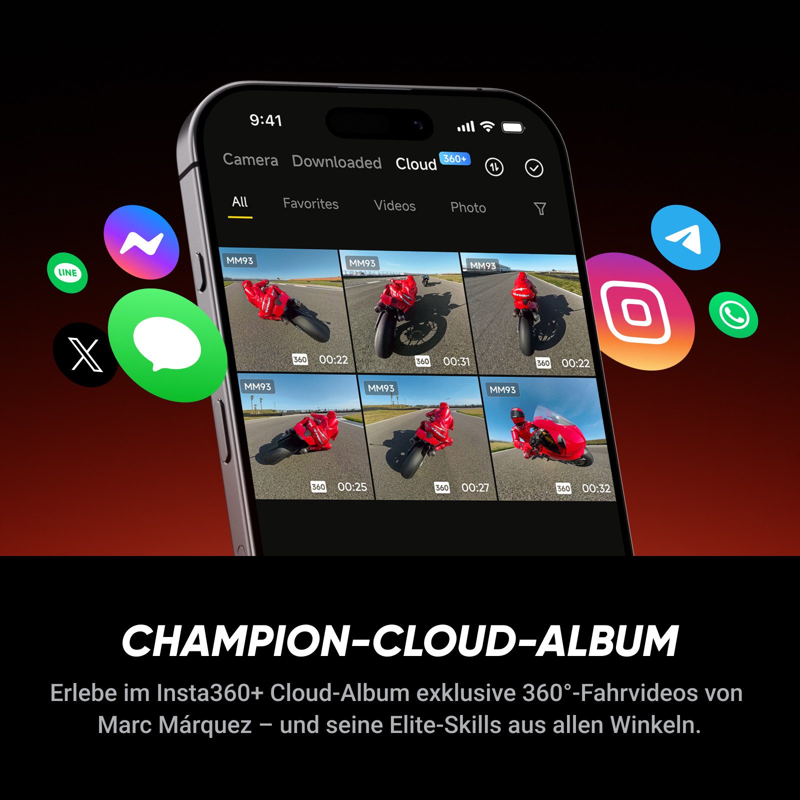 Insta360 Insta360 X5 - Wasserdichte 8K 360°-Kamera Action Cam (8K, WLAN (Wi-Fi), Bluetooth) schwarz