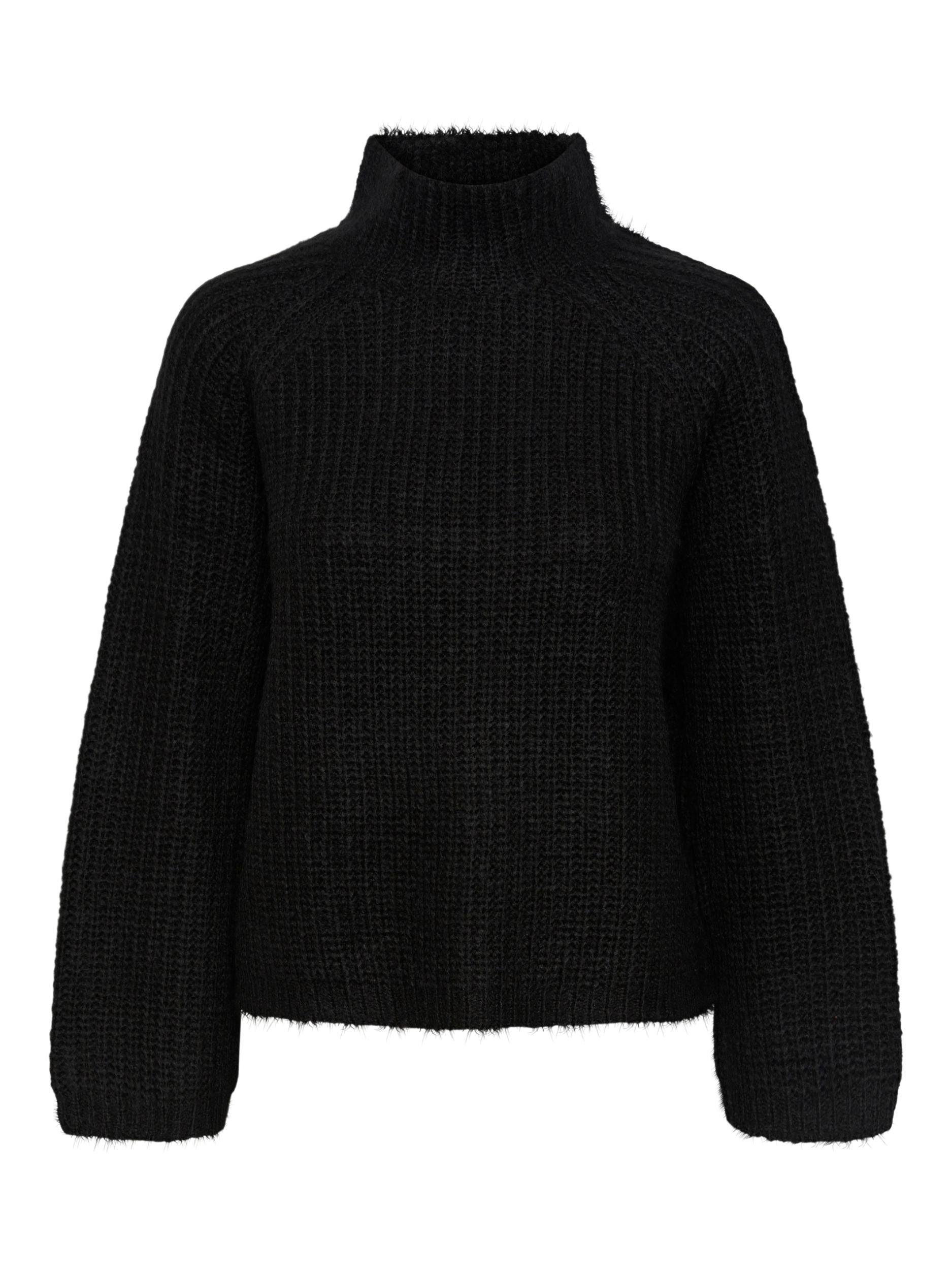 pieces Strickpullover PCNELL LS HIGH NECK KNIT NOOS Black