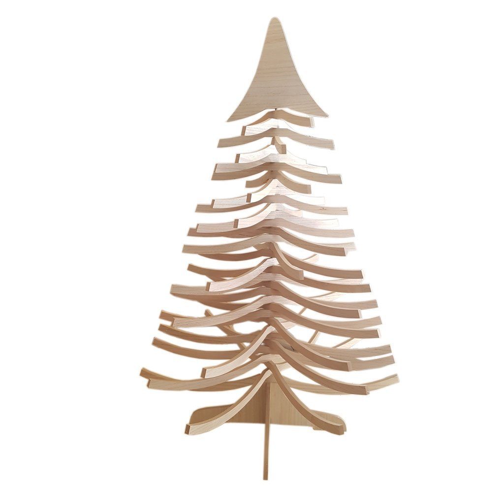 Deko AS Künstlicher Weihnachtsbaum Weihnachtsbaum-Tannenbaum natur - "Klapptanne" - 157x104 cm - 20167, Tannenbaum aus Holz (furniert), zusammenfaltbar | Künstliche Weihnachtsbäume