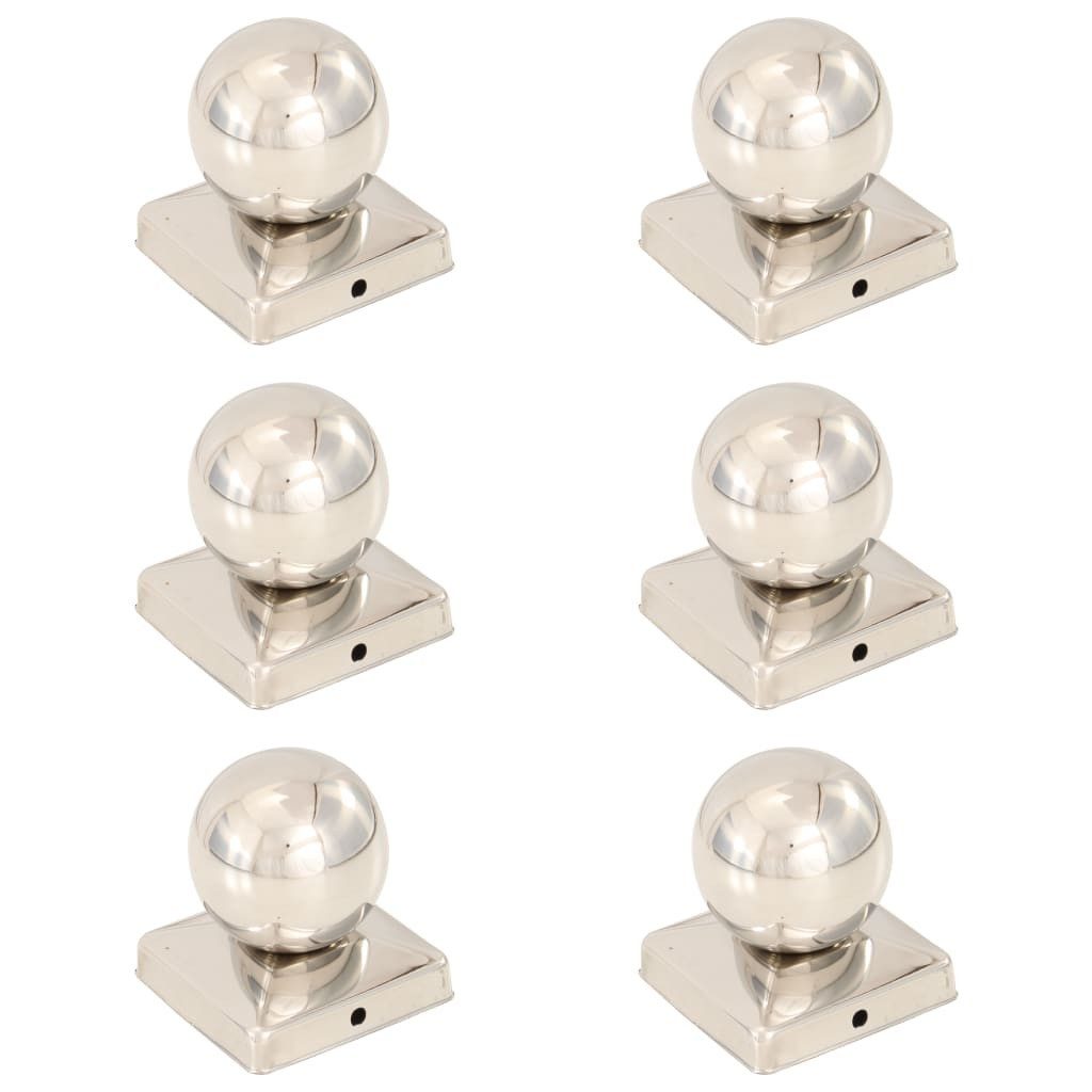 vidaXL Draht Pfostenkappen 6 Stk. Kugelform Edelstahl 101 x 101 mm, (6St)