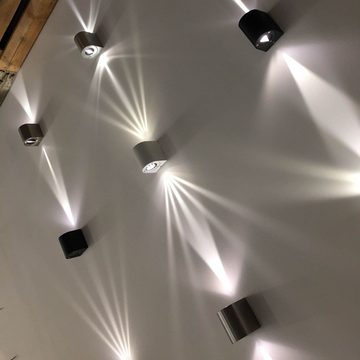 Licht-Trend Wandleuchte Baleno Außen LED-Wandlampe + Lichtfilter Grau, Warmweiß