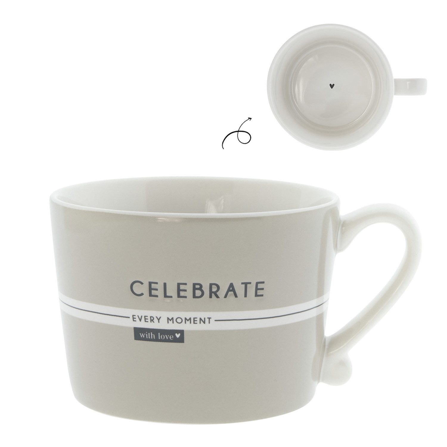 Bastion Collections Tasse Beige Titan, Keramik, Spülmaschinengeeignet, mehrfarbig, Celebrate, H: 7cm