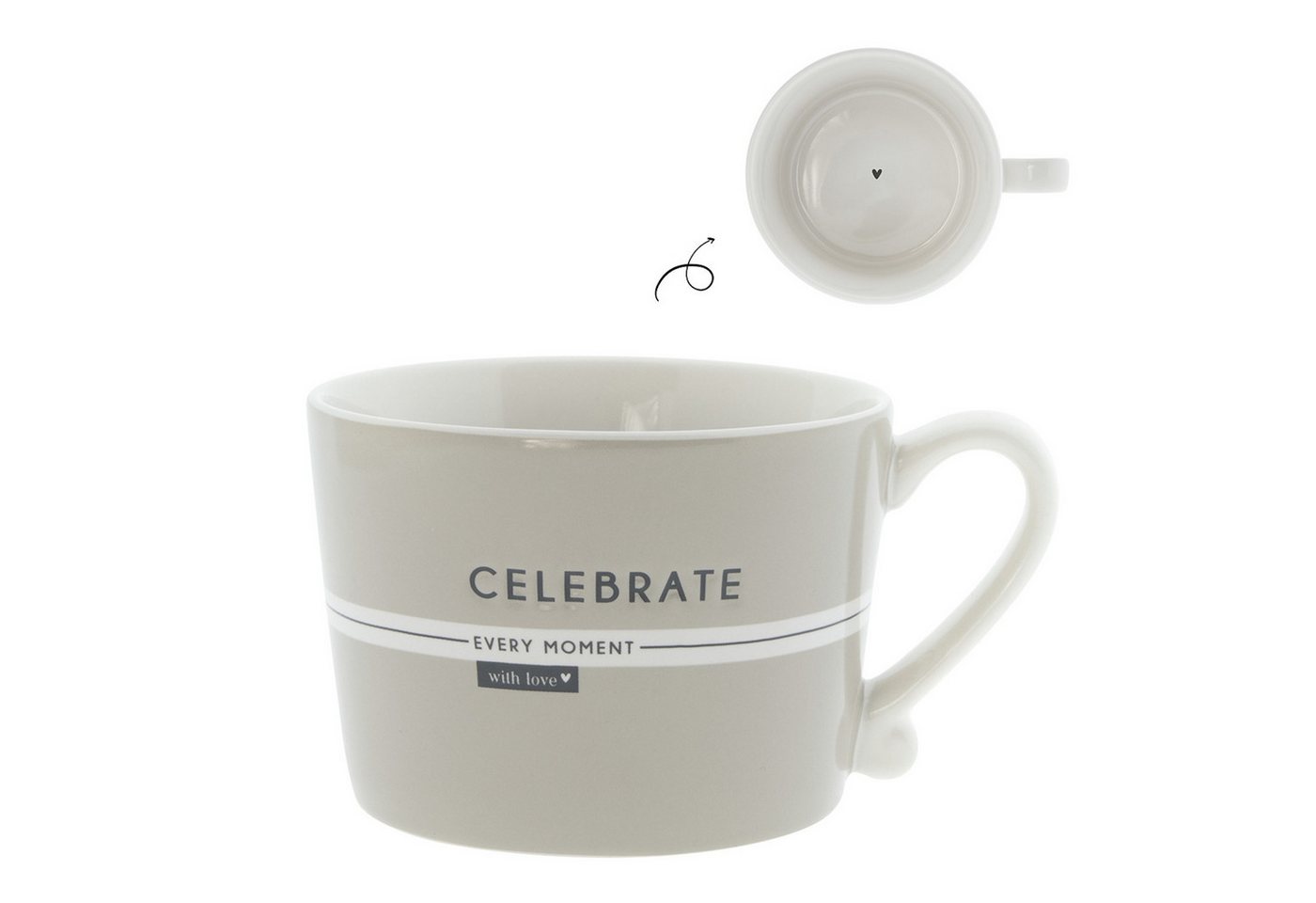 Bastion Collections Tasse Beige Titan, Keramik, Spülmaschinengeeignet, Mehrfarbig, Celebrate, H: 7cm