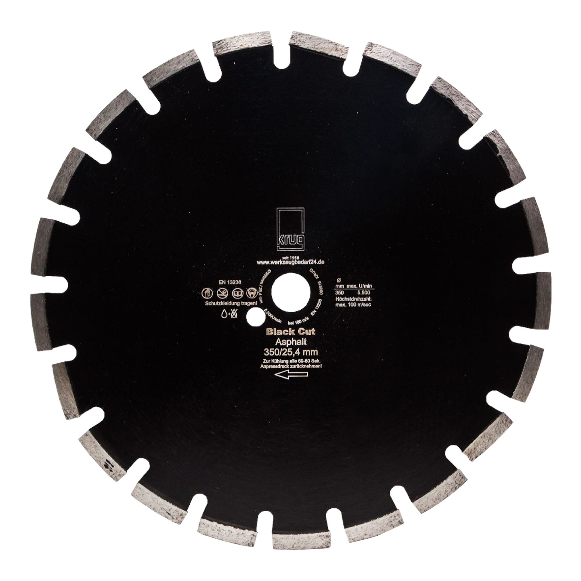 Trennscheiben Diamantscheibe Black Cut 350/25,4 mm für Asphalt, Kalksandstein