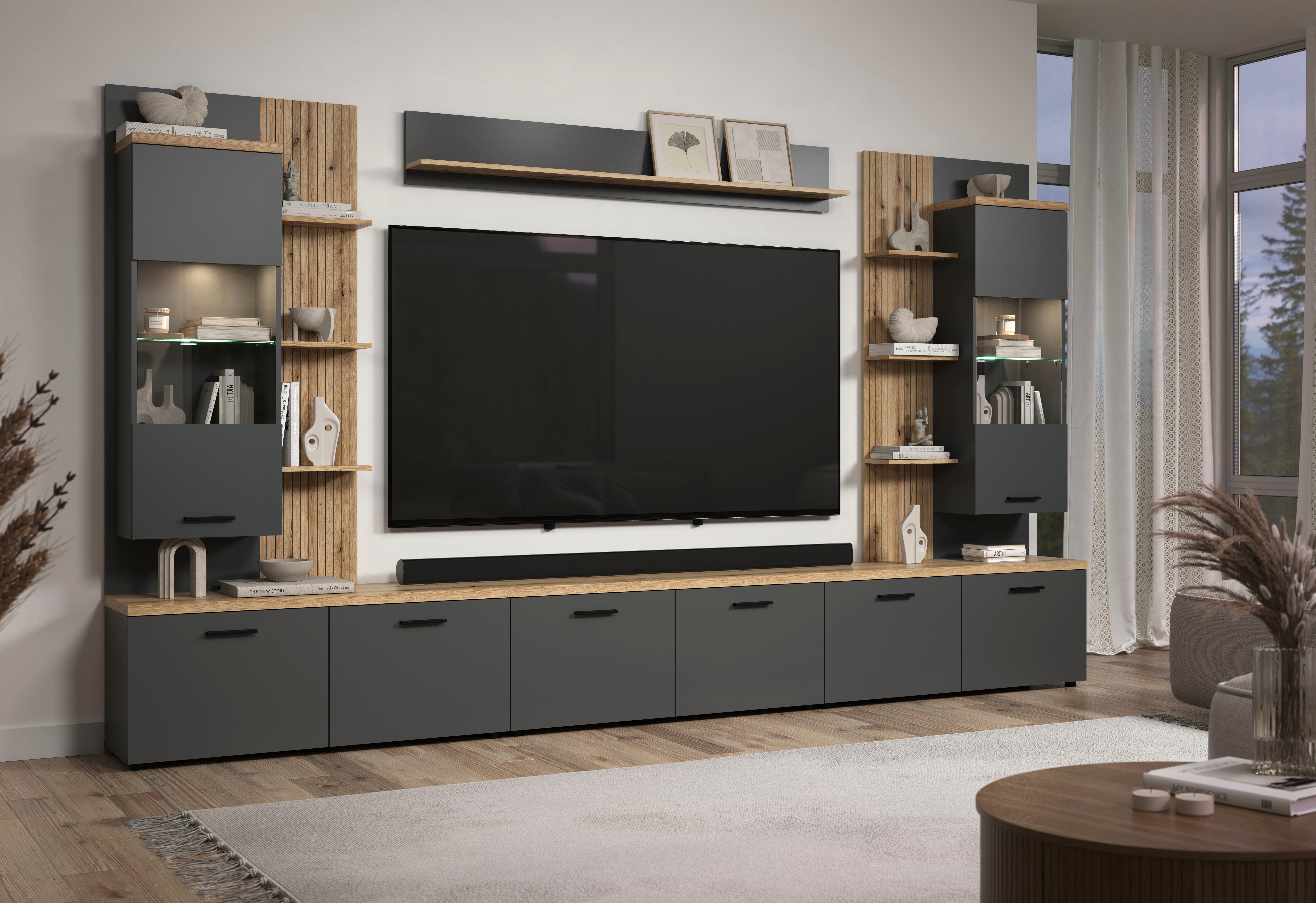 Home affaire Lowboard Bajo (1 St), TV-Lowboard mit 2 Türen und 2 Einlegeböden – (B/T/H) 120/40/50 cm