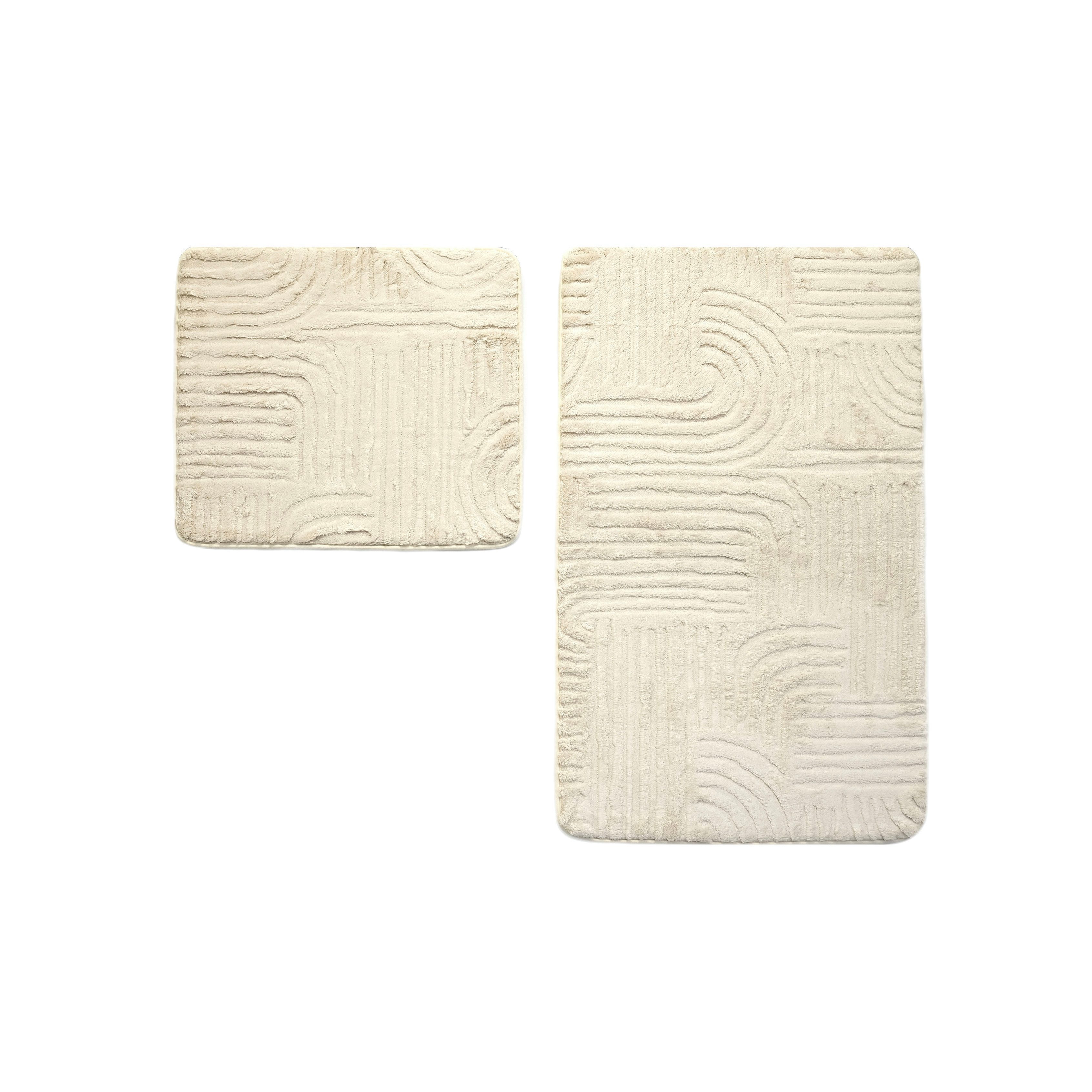 Almina Badematte WC-Set Elegance - 2-teiliges Badematten-Set, rutschfest & günstig online kaufen