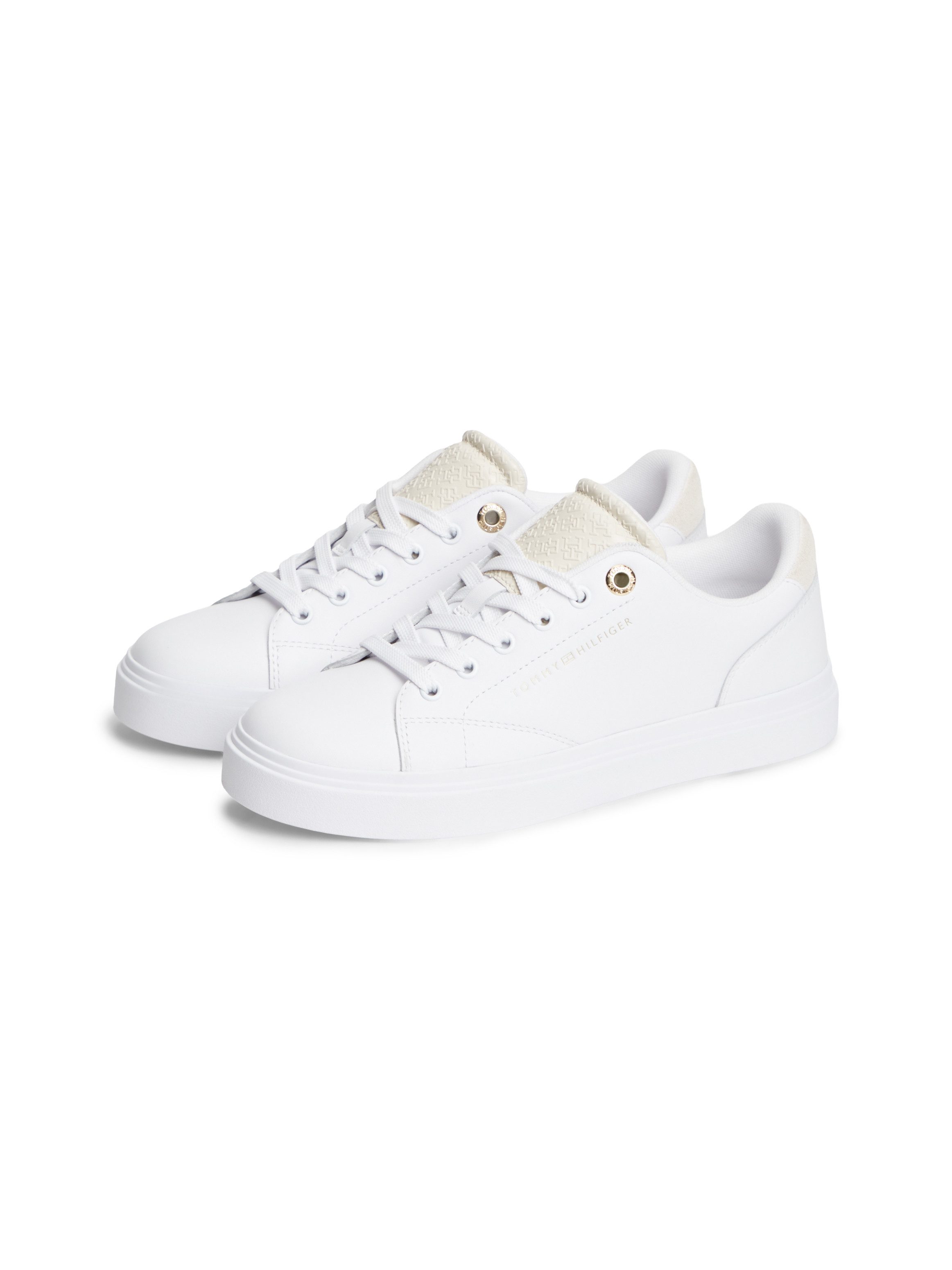 Tommy Hilfiger TH FEMININE CUPSOLE MONOGRAM Plateausneaker Freizeitschuh, Halbschuh, Schnürer, Logoprägung an der Schuhzunge
