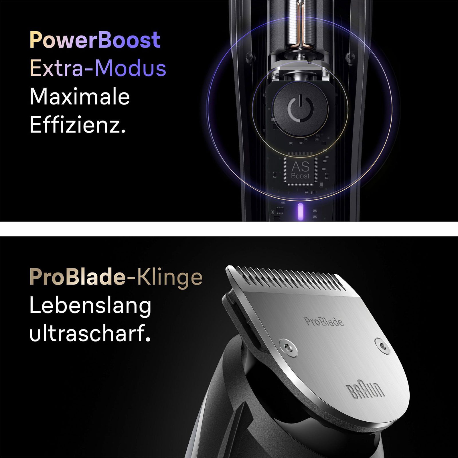 Braun Elektrorasierer BT9560, ProBlade, PowerBoost, AutoSense, 12 Tools, 52 Längen