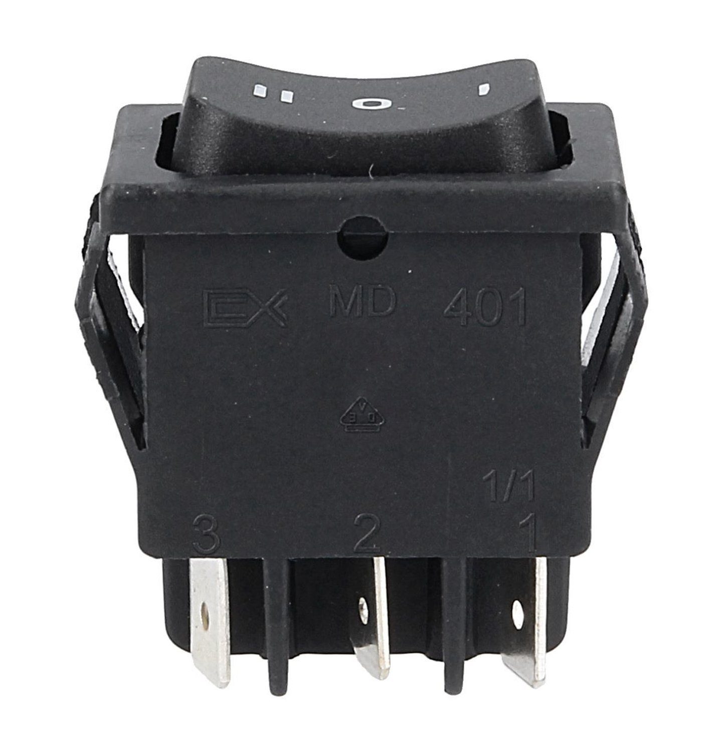 VIOKS schwarz - Wippschalter, Schalter Kleingeräte für Einbaumaß 32x22mm 2 0 - Schaltfolge 1