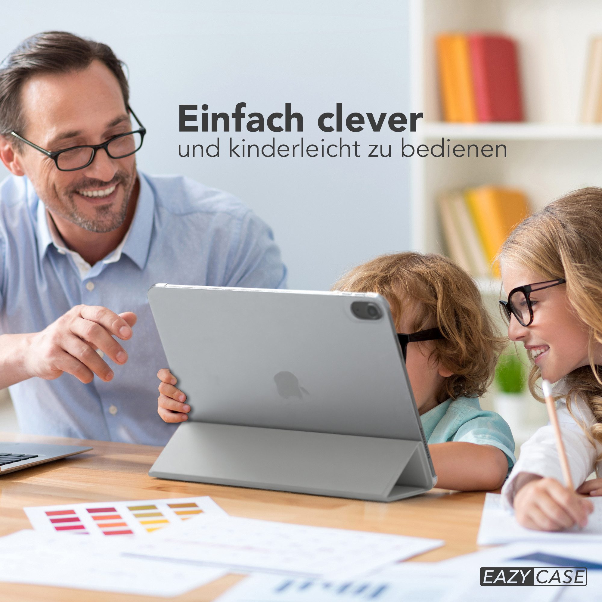EAZY CASE Tablet-Hülle Smart Case für Apple iPad Air 4 2020 / Air 5 2022 10,9 Zoll, Schutzhülle mit Sleep Wake Up Funktion Smartcase verstellbar Etui Weiß