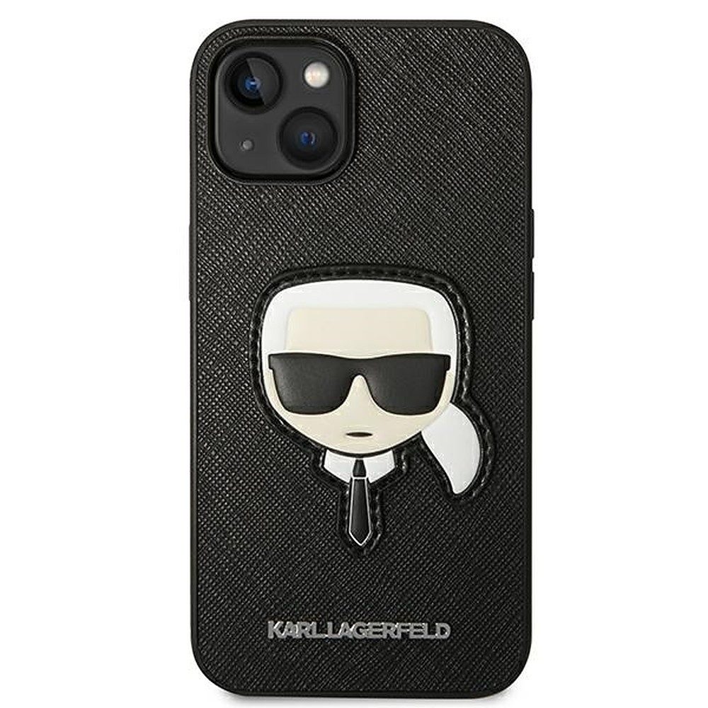 KARL LAGERFELD Handyhülle Schutzhülle Handyschale Designerhülle 6,7 Zoll, 3D-Patch, Saffiano-Kunstleder, Hardcase