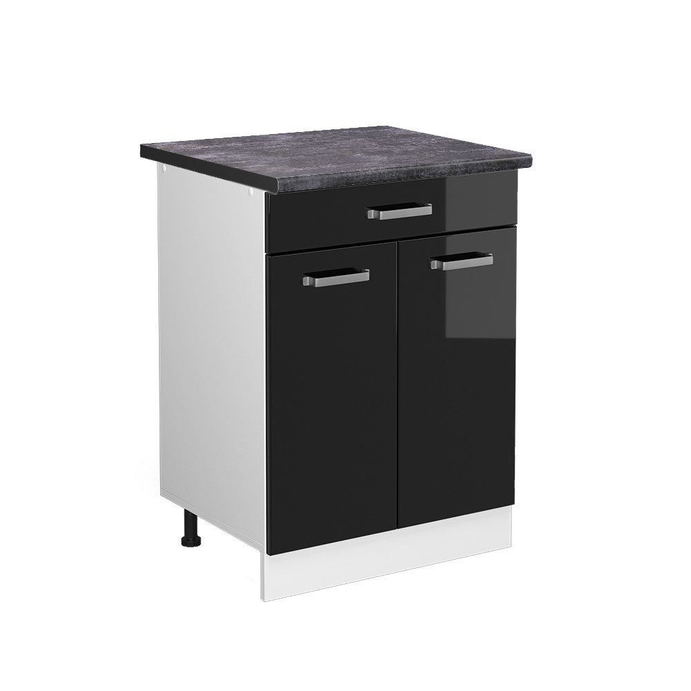 Vicco Unterschrank R-Line, Schwarz Hochglanz/Weiß, 60 günstig online kaufen