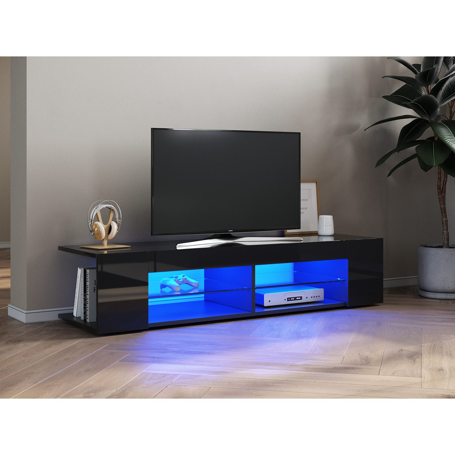 SONNI Lowboard TV Schrank schwarz/weiß, Lange günstig online kaufen