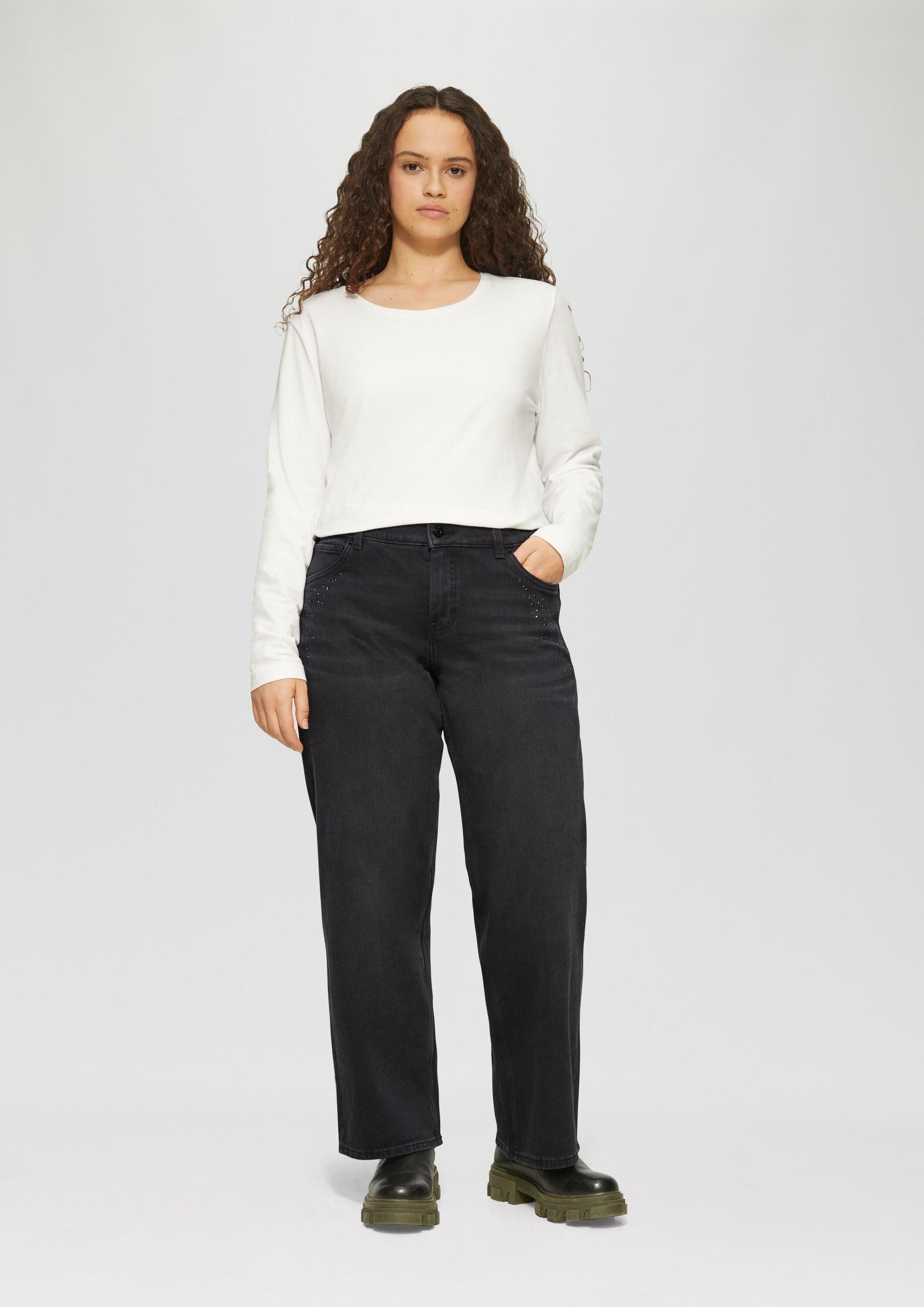 s.Oliver Regular-fit-Jeans Jeans-Hose Jeans / Straight Fit / Mid Rise / Straight Leg / mit Schmucksteinen
