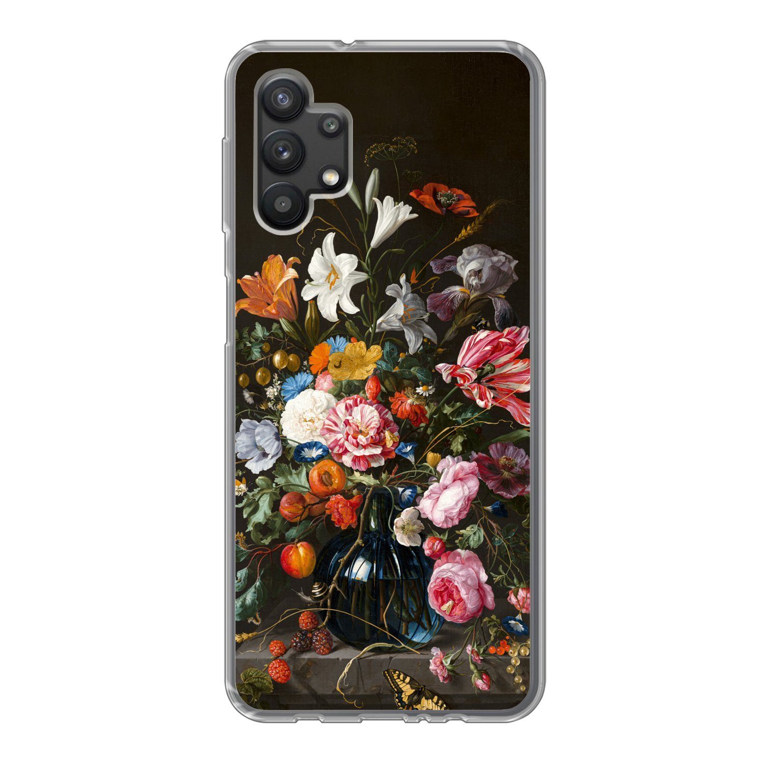 MuchoWow Handyhülle für Samsung Galaxy A32 5G Vase mit Blumen - Jan Davidsz de Heem - Kuns, Smartphone-Bumper, Print, Handy Schutzhülle Dünn