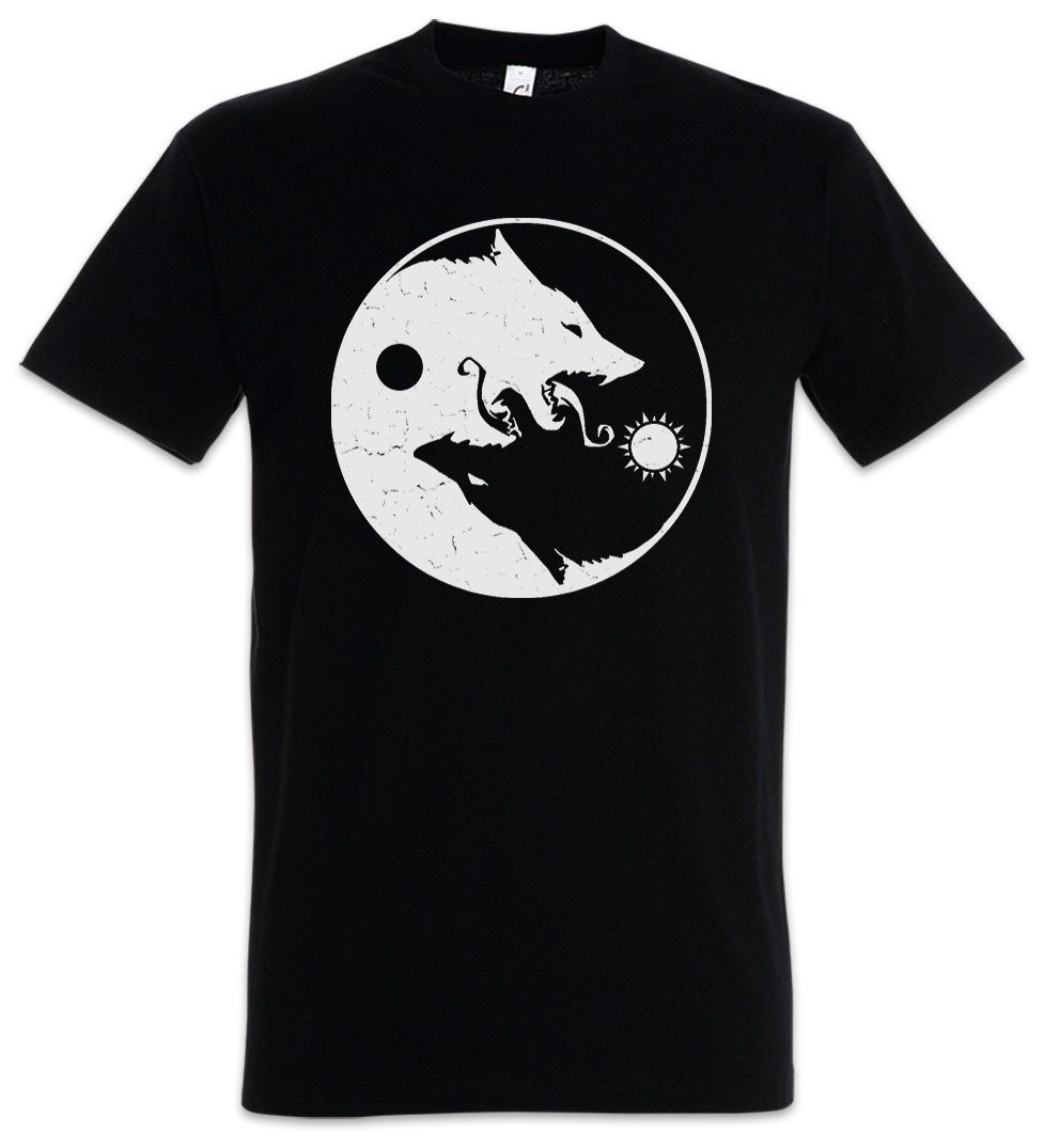 Urban Backwoods Print-Shirt Geri Freki Yin Yang II Herren T-Shirt Fenris Walhalla Odhin Wikinger (1-tlg) Vikings Wotan Thor Loki