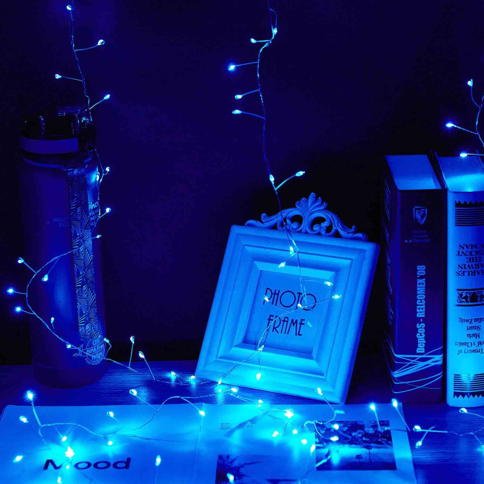 Sunicol LED-Lichterkette 3M/6M LED Lichterkette,USB-betrieben, wasserdicht,Fernbedienung,8 modi Blau