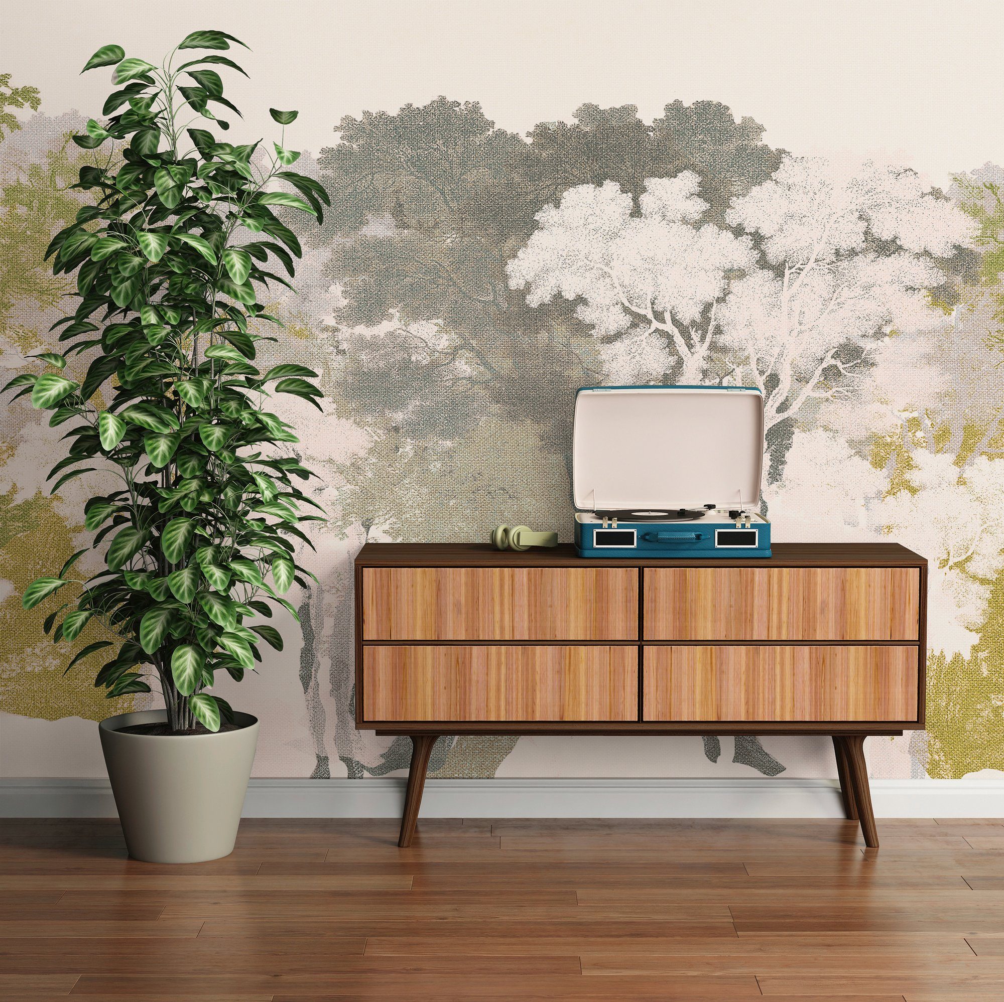 Architects Paper Fototapete Atelier 47 Forest Blot 2, glatt, Wald, (4 St), Vlies, Wand, Schräge, Decke