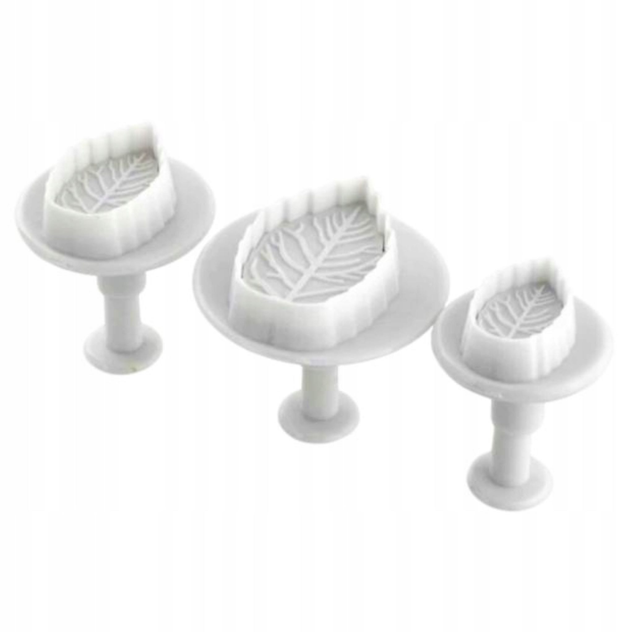 CakeLand Kugelausstecher Ausstecher mit Prägeplatten - 3 Stück Blätter zur Tortendekoration!