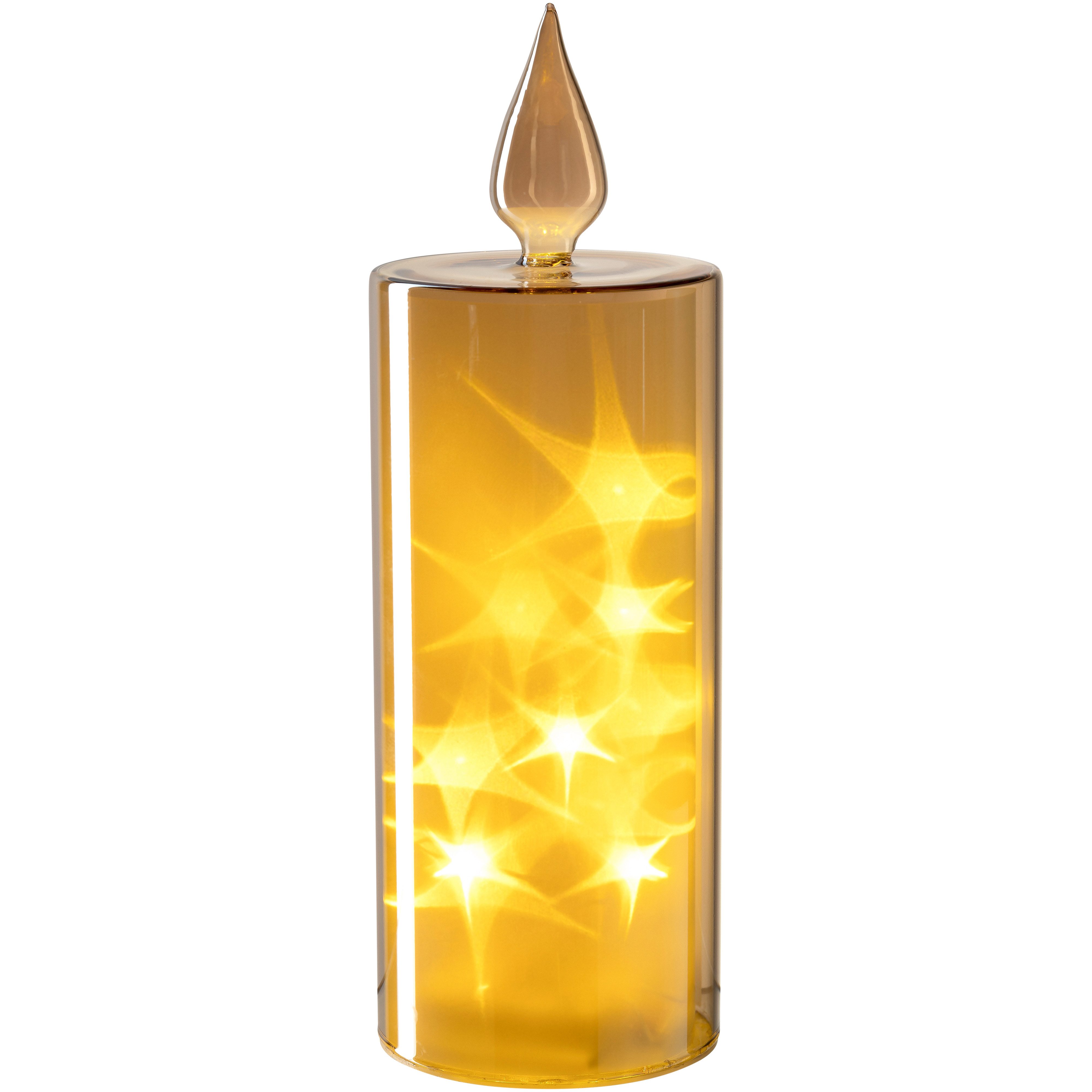 LEONARDO LED Dekolicht Capanna, Glaskerze in festlichem Design mit Lüsterte günstig online kaufen