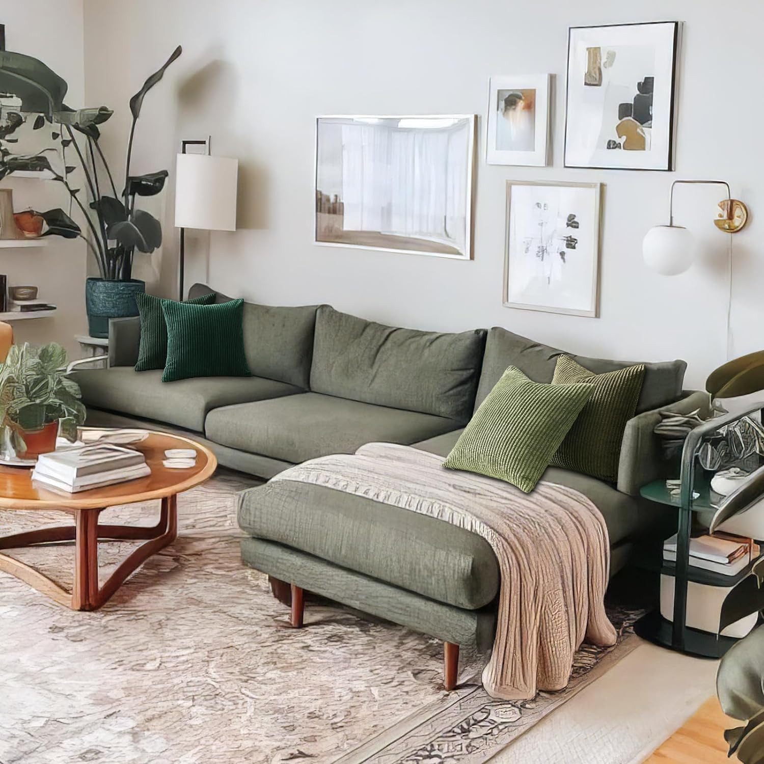 Topfinel Kissenbezüge 4er Set Kordsamt, flauschig Farbverlauf, Gestreift, sofa kissen dekokissenbezug 40x40cm kissenbezug kuschelig