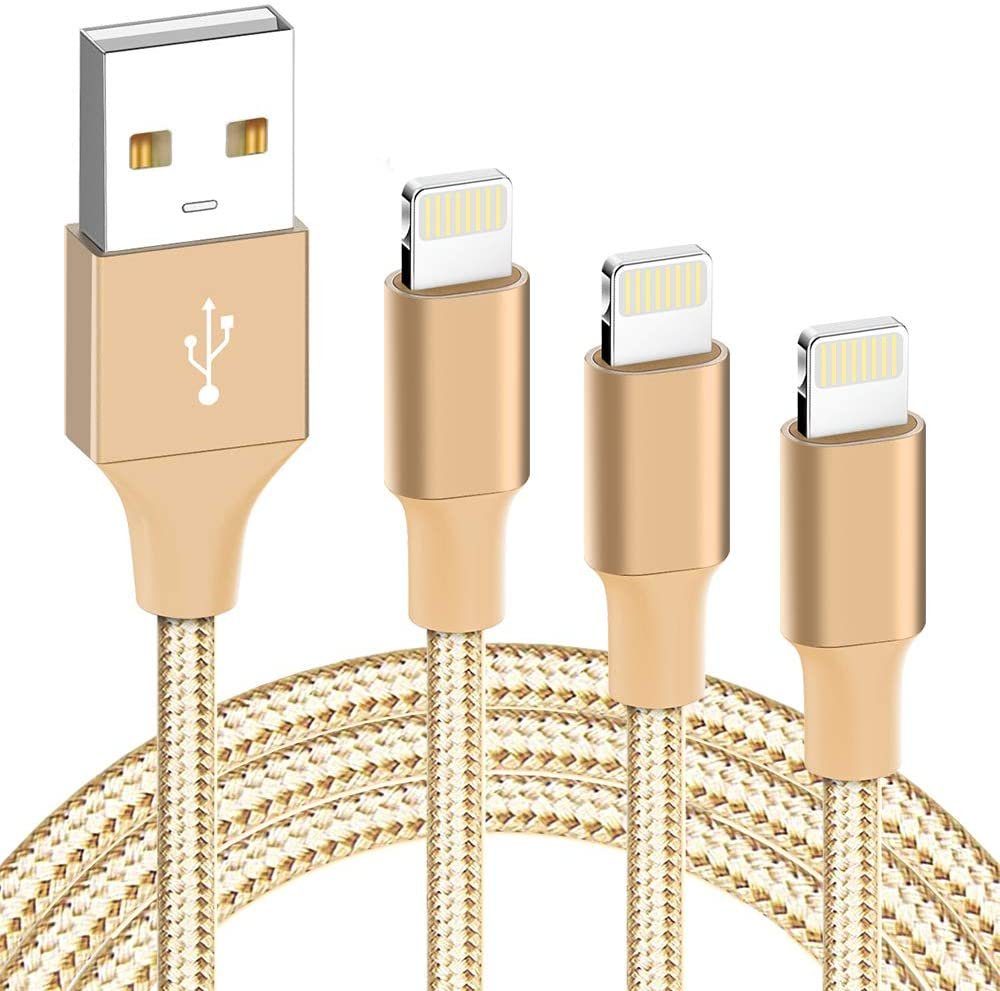 iPhone Ladekabel 3Pack 1+2+3m Lightningkabel