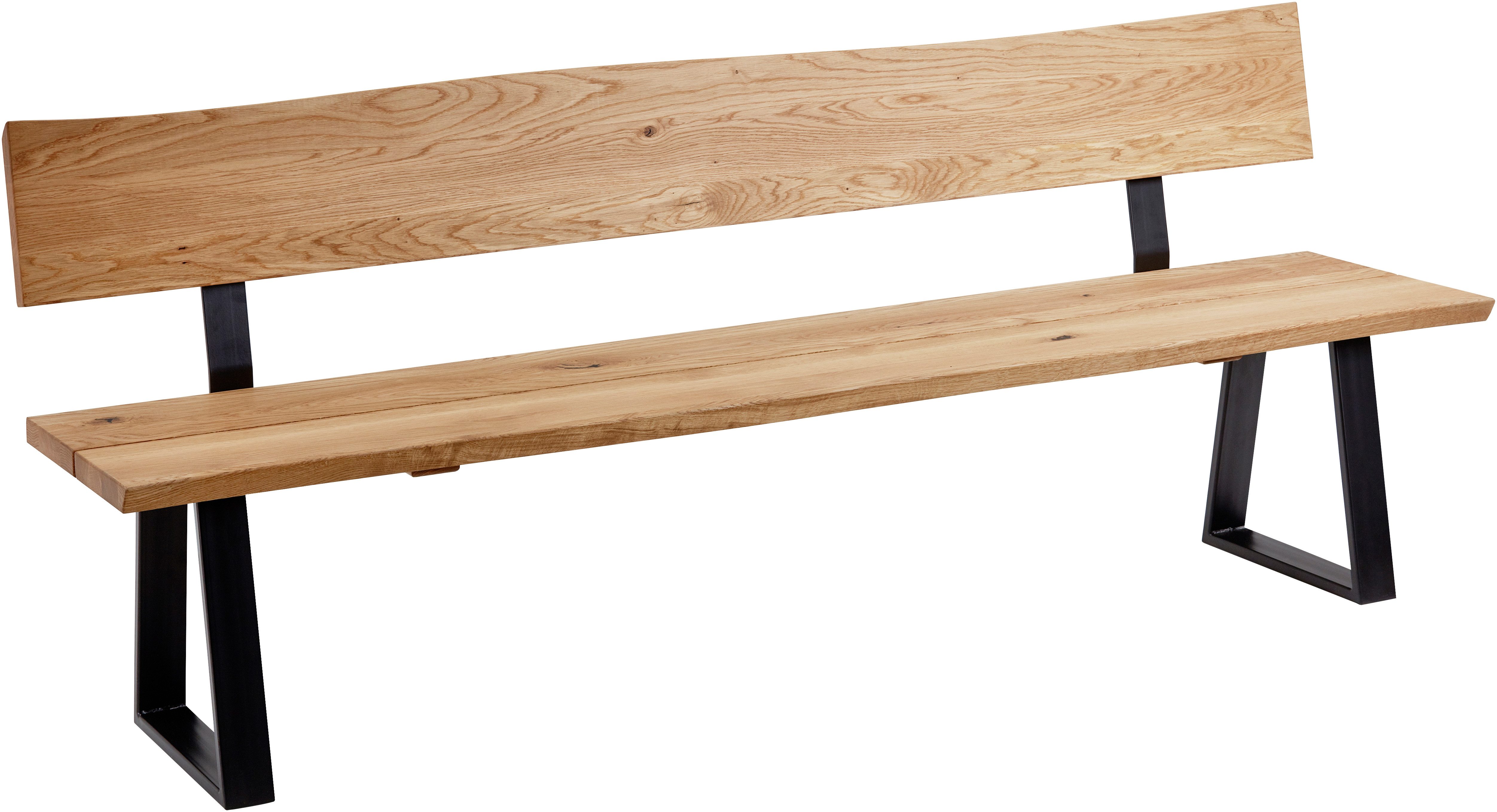 massivline&more Sitzbank Oviedo 4, Bankteil, Esszimmerbank, Küchenbank (1-St), Massivholzbank in Wildeiche geölt, Länge: 220 cm