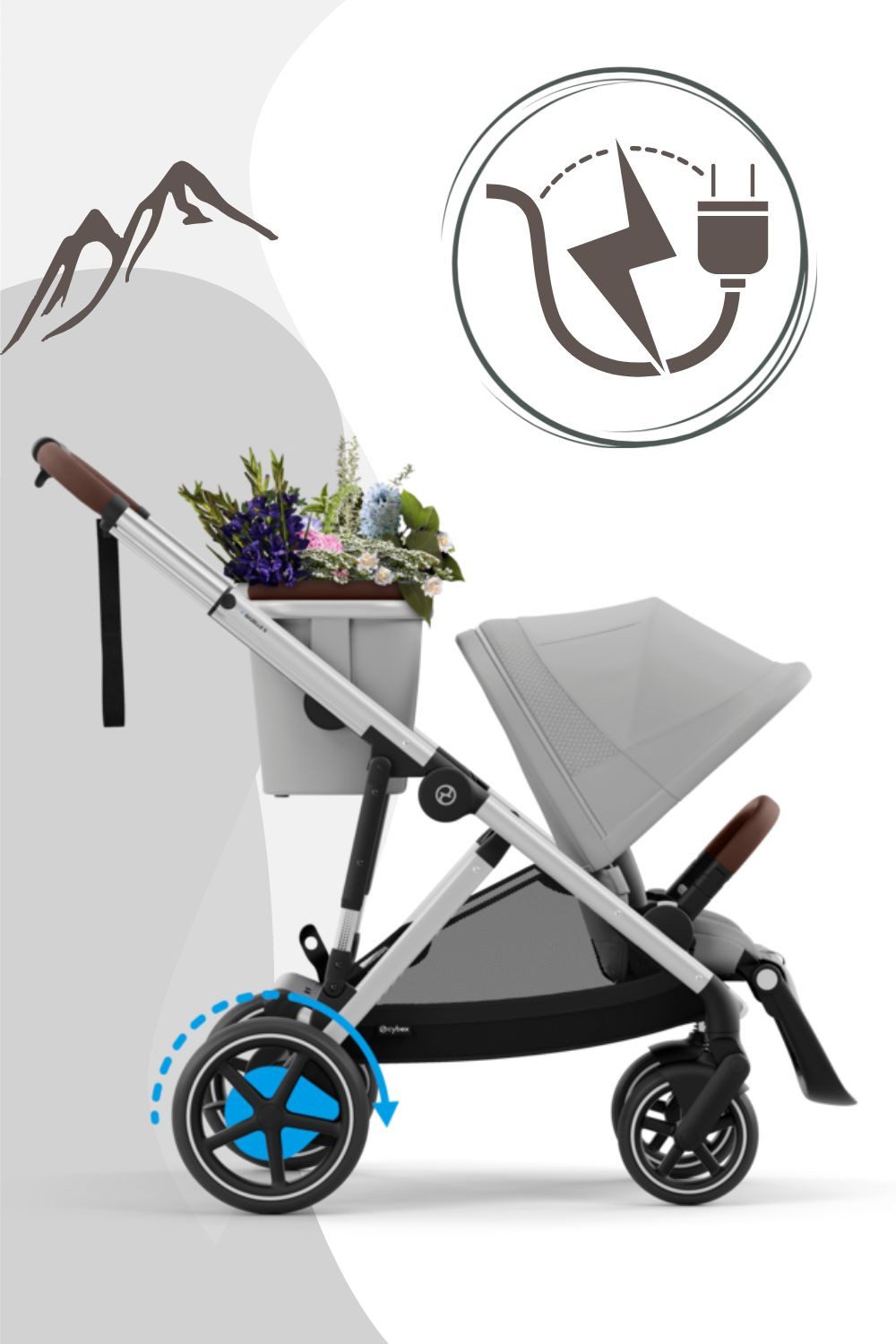 Cybex Kombi-Kinderwagen e-Gazelle S Kinderwagen mit E-Antrieb