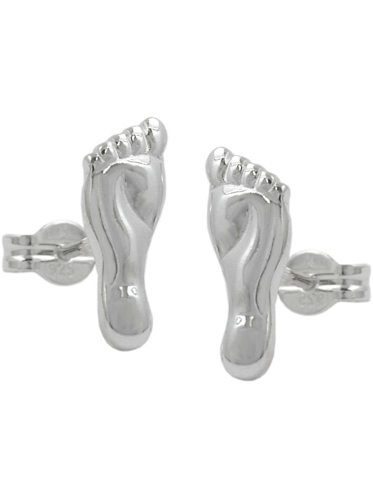 Gallay Paar Ohrstecker Ohrstecker (1-tlg) Füße 11x4mm Silber glänzend 925 Ohrring