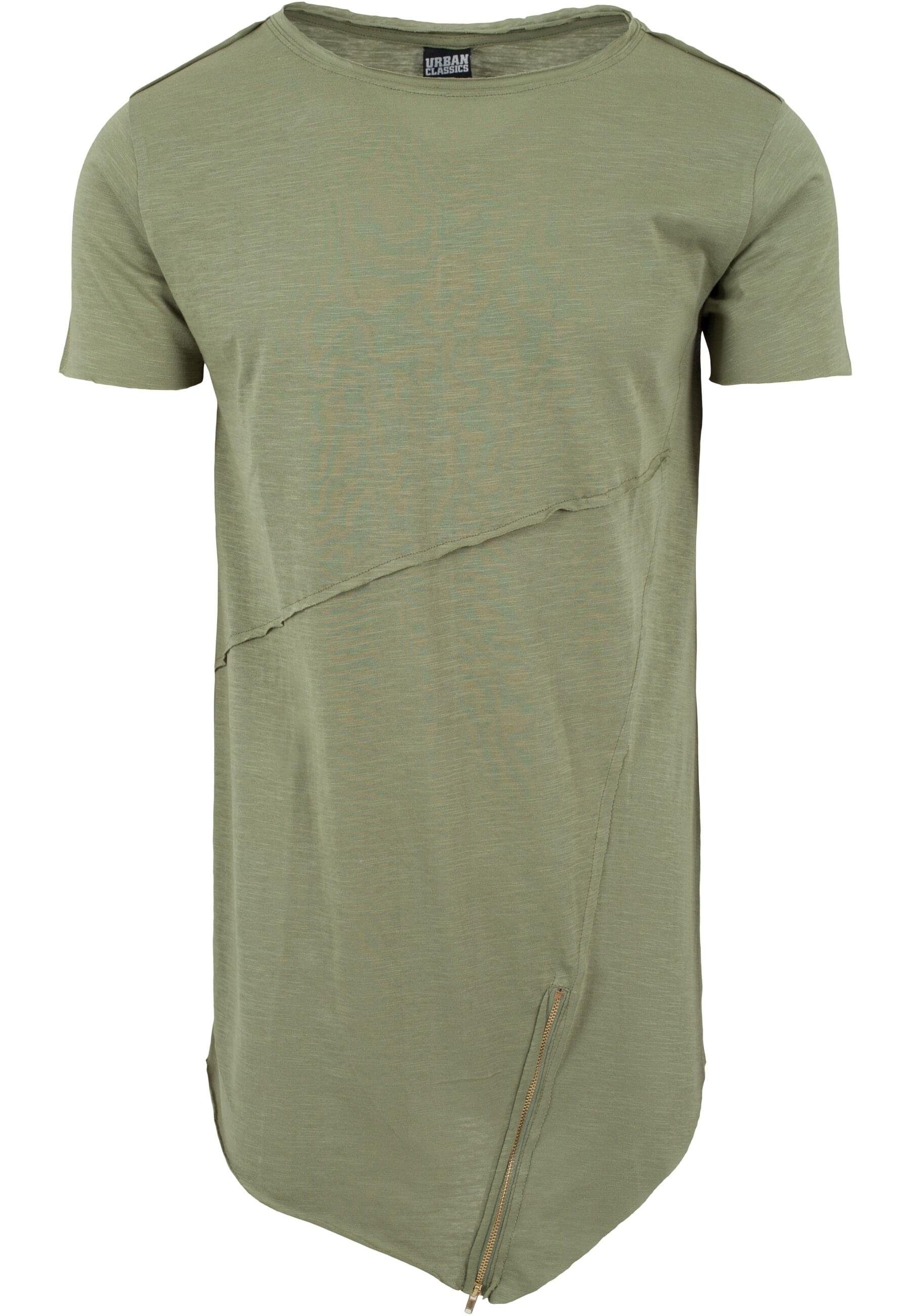 T-Shirt Urban Classics Herren Long Open Edge Front Zip Tee