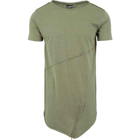 URBAN CLASSICS T-Shirt Urban Classics Herren Long Open Edge Front Zip Tee (1-tlg)