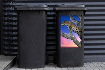 MuchoWow Wandsticker Leopard - Baum - Zweig (1 St), Mülleimer-aufkleber, Mülltonne, Sticker, Container, Abfalbehälter