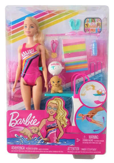 Barbie Anziehpuppe Barbie GHK23 - Traumvilla Abenteuer Schwimmerin (Set)