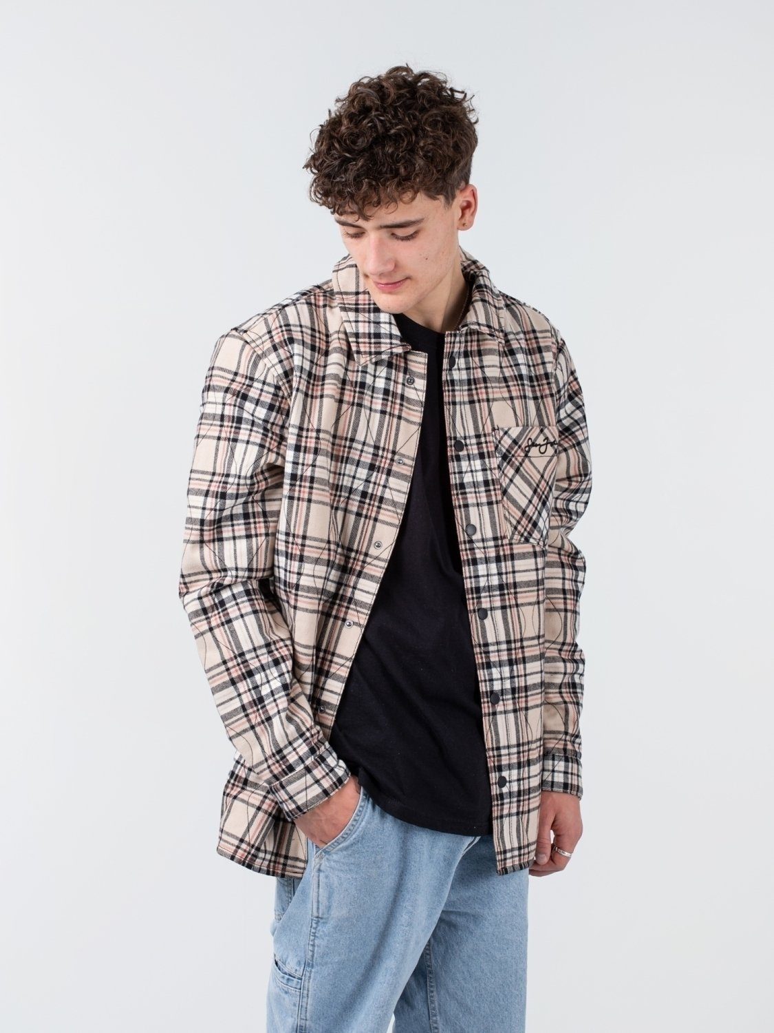 Sean John Hemdjacke Sean John Script Logo Padded Flannel Overshirt