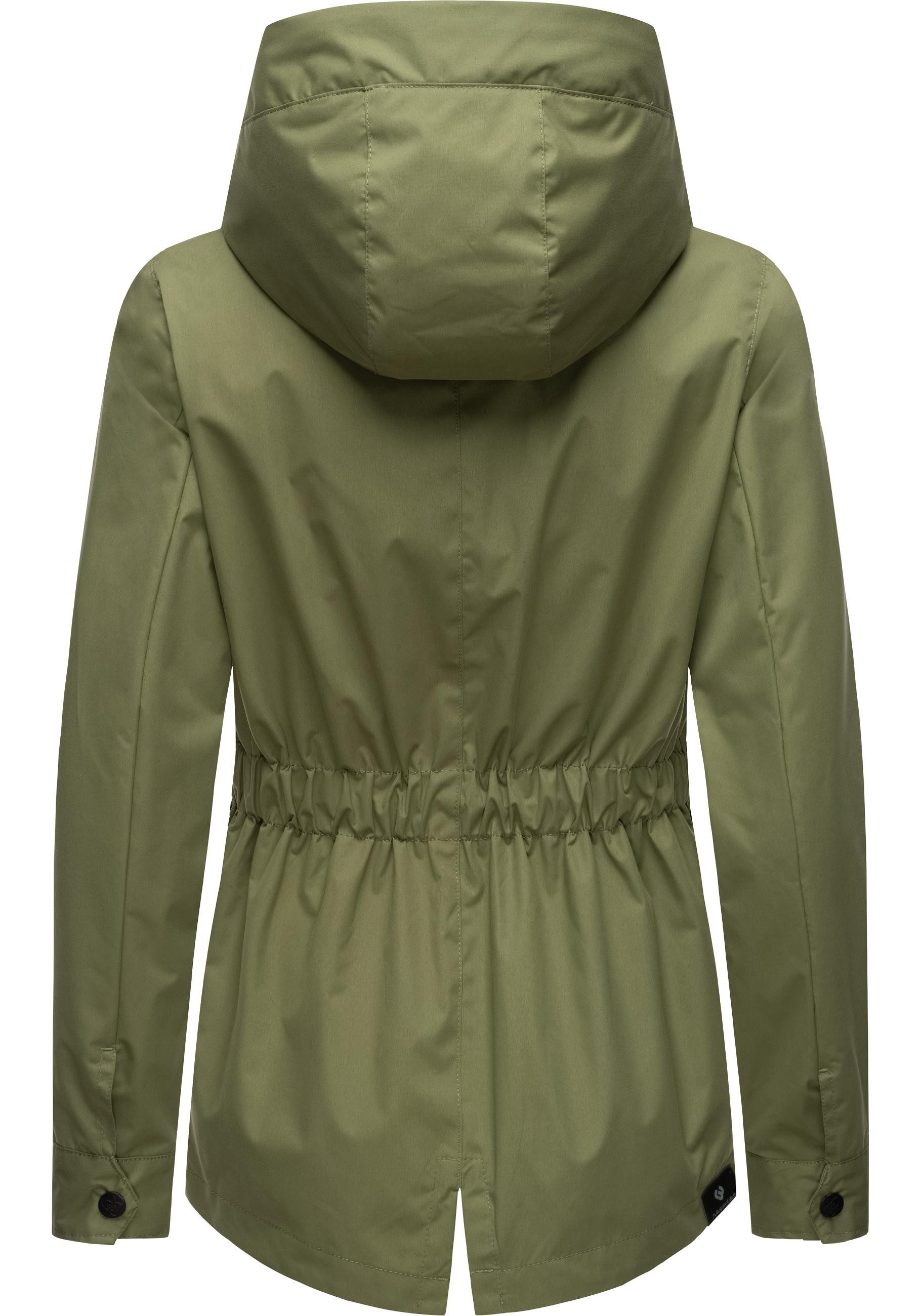 Ragwear Outdoorjacke Monade Übergang stylische Übergangsjacke mit großer Kapuze