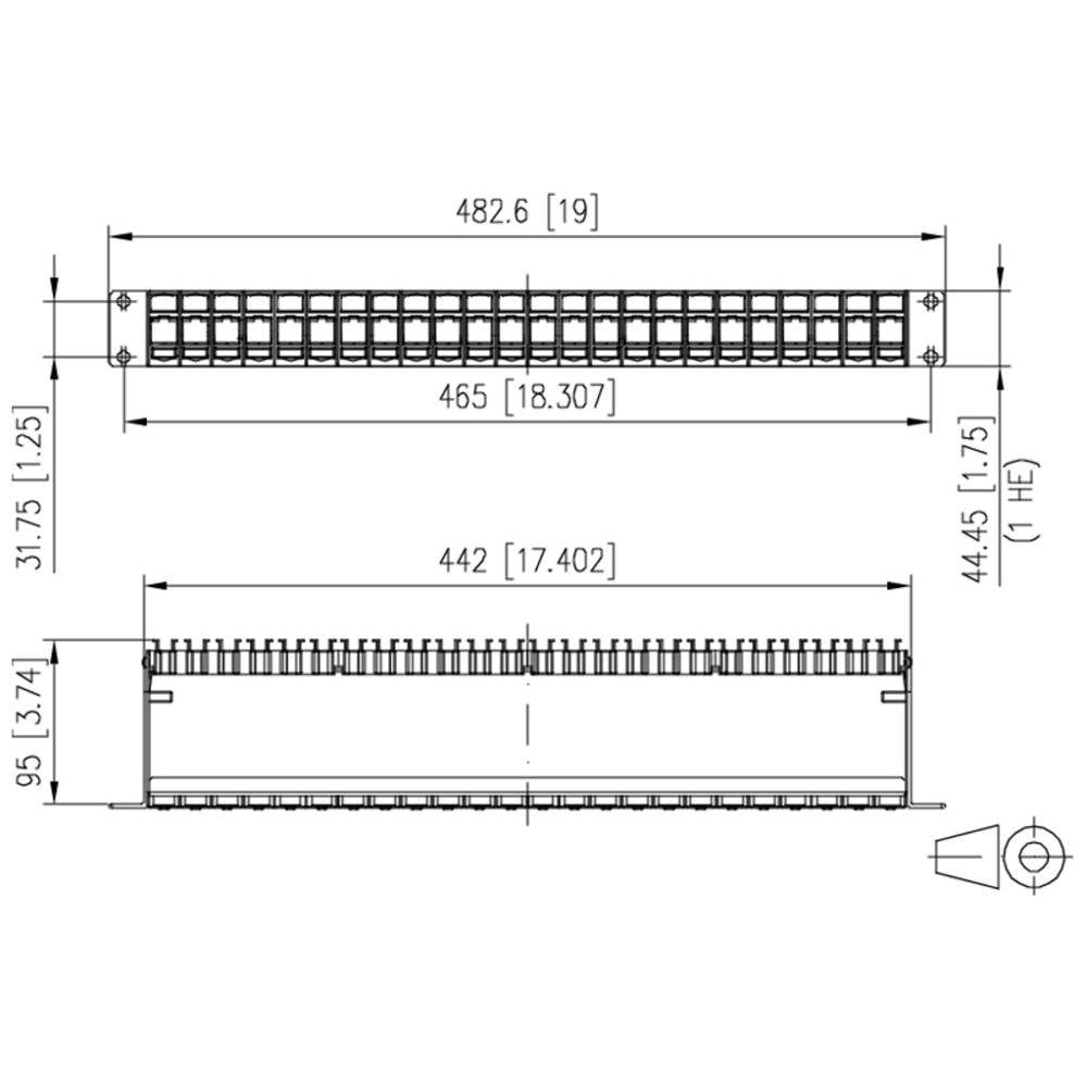 Metz Connect Modul 19″ Modulträger 1HE 24 Por unbestückt, geschirmt 130920-BK-E Netzwerk-Patch-Panel