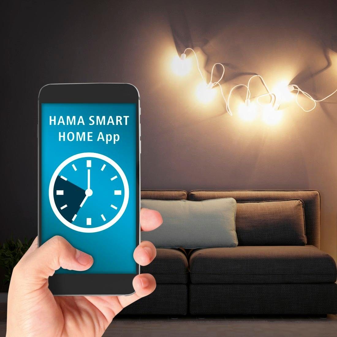 Hama WLAN-Steckdose WLAN Steckdose Mini W, o.Hub App-Sprachsteuerung max. 3.680W, Berührungsschutz, 3680 Mit erhöhtem Verbrauchsmesser Verbrauchsmesser