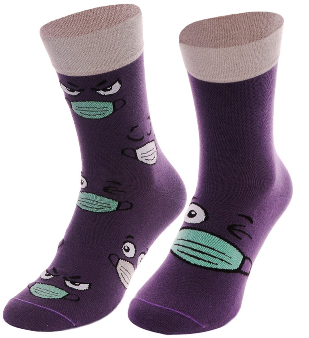 Freizeitsocken 1 Paar Socken lustige Strümpfe in Lila für Damen Herren Kinder