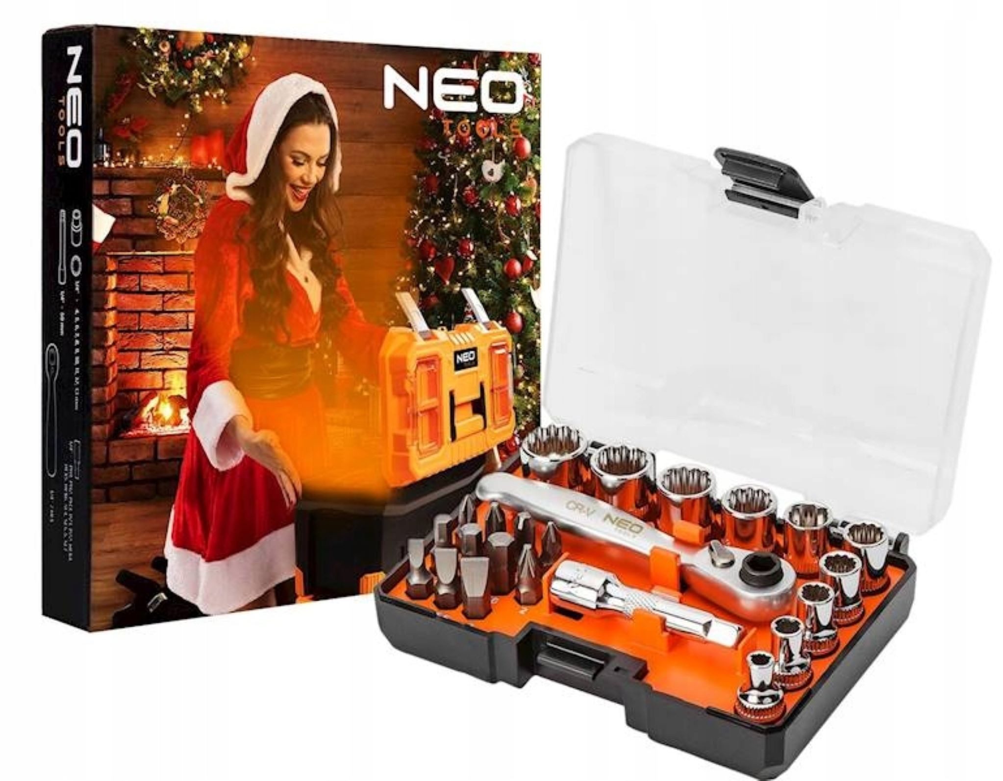 Neo Adventskalender NEO TOOLS Adventskalender - Werkzeugset mit Bits, Nüssen und Ratsche
