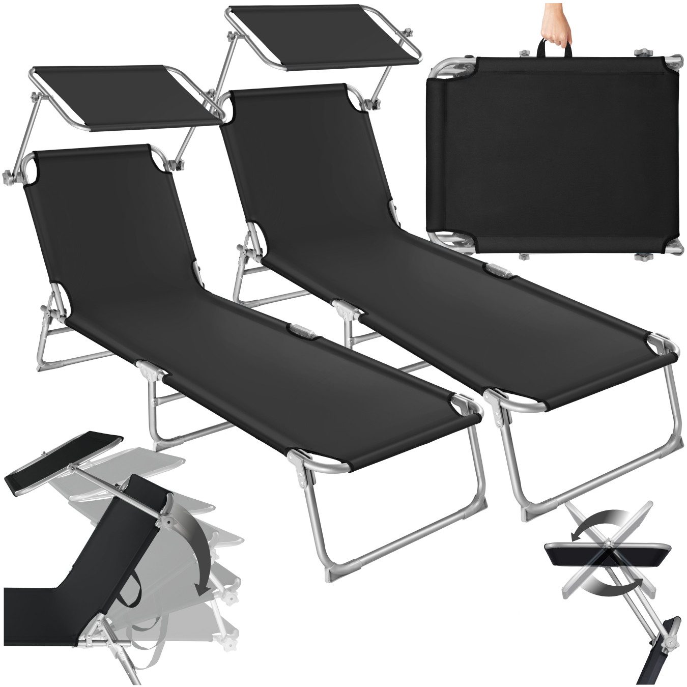 tectake Gartenliege 2er Set Gartenliege, Set, günstig online kaufen